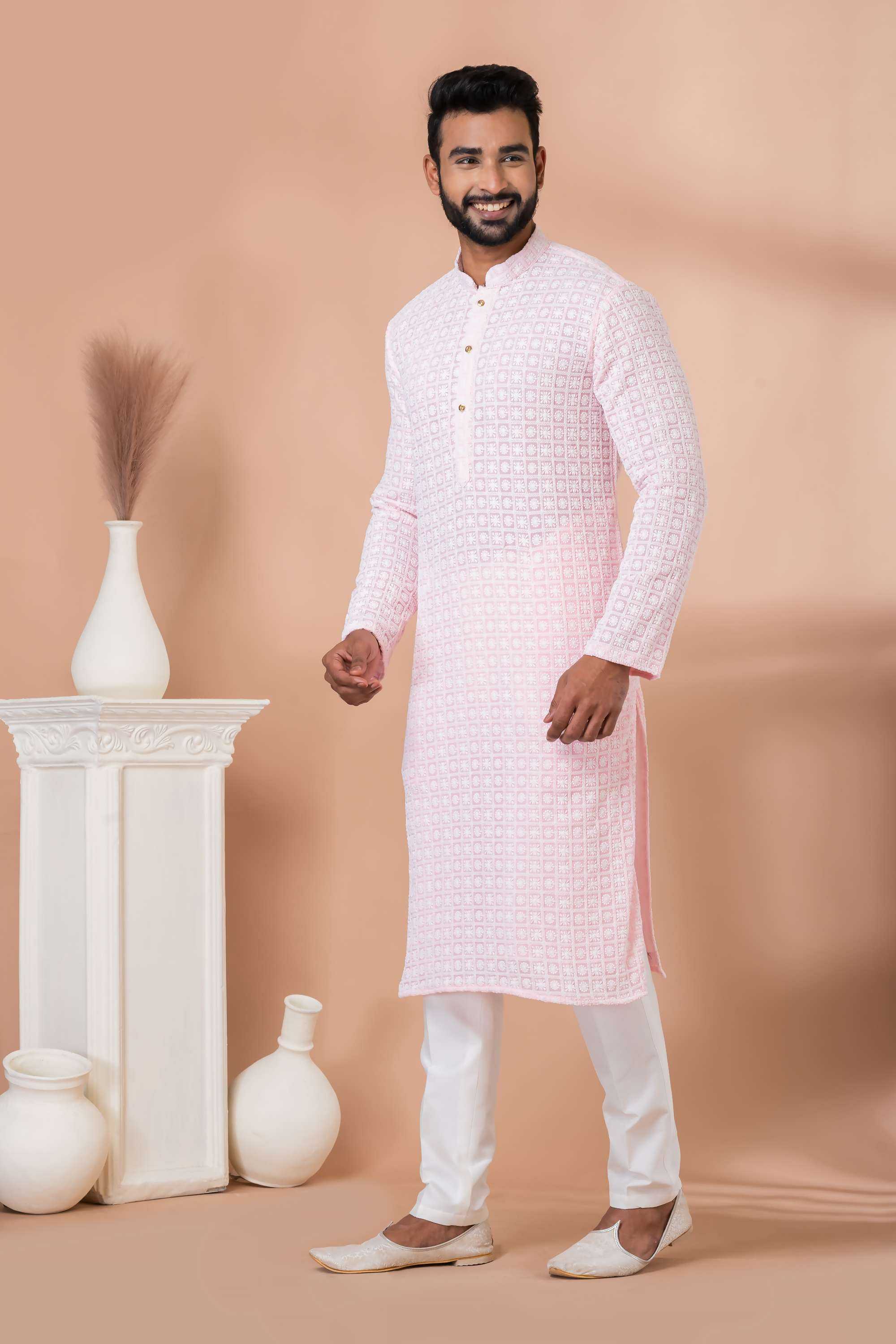 Ynf Georgette RIN223 3430A Mens Wear Wholesale Mens Kurtas Mens Kurta Pyjama Men Wedding kurta Manufacturer