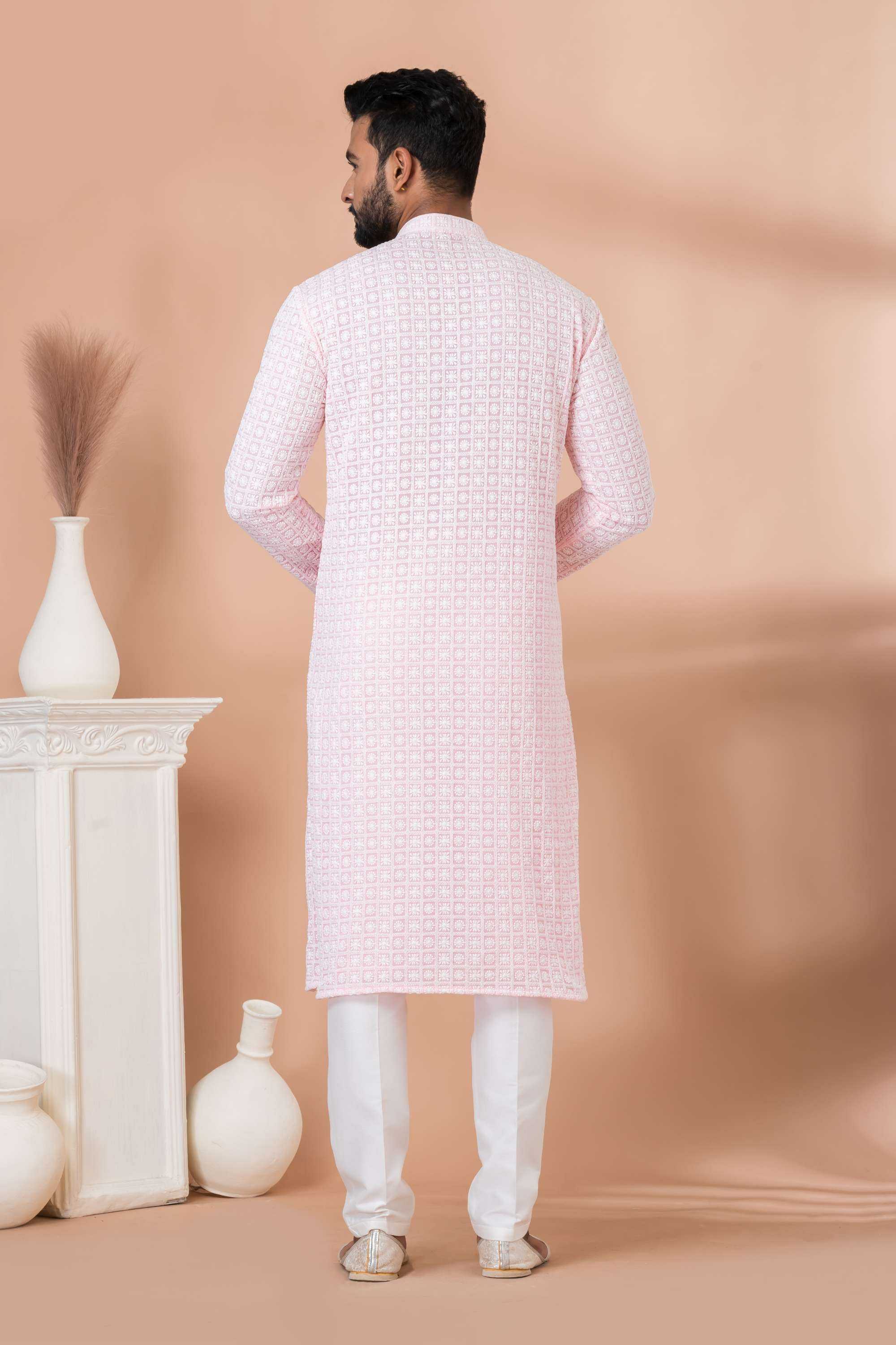 Ynf Georgette RIN223 3430A Mens Wear Wholesale Mens Kurtas Mens Kurta Pyjama Men Wedding kurta Manufacturer