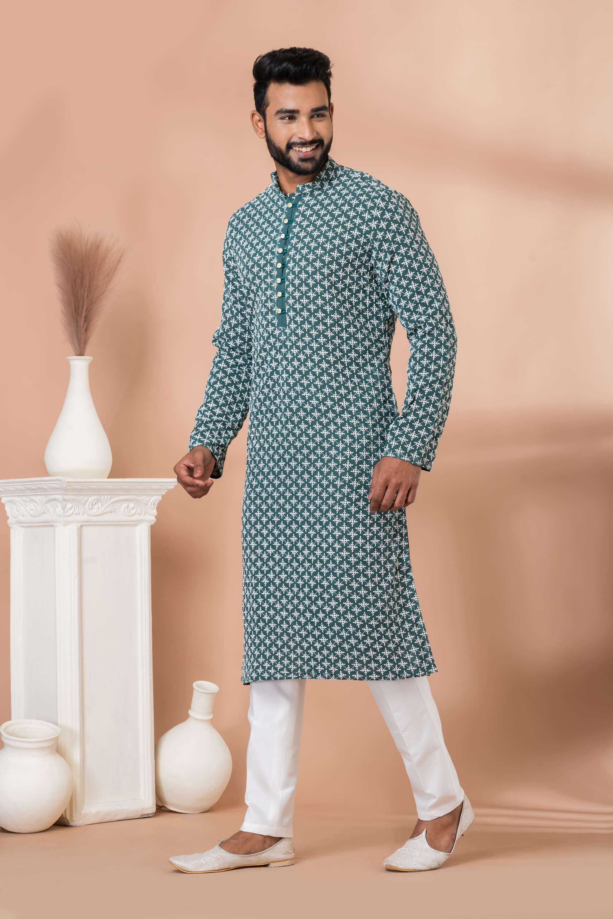 Ynf Georgette RIN223 3433B Mens Wear Wholesale Mens Kurtas Mens Kurta Pyjama Men Wedding kurta Manufacturer