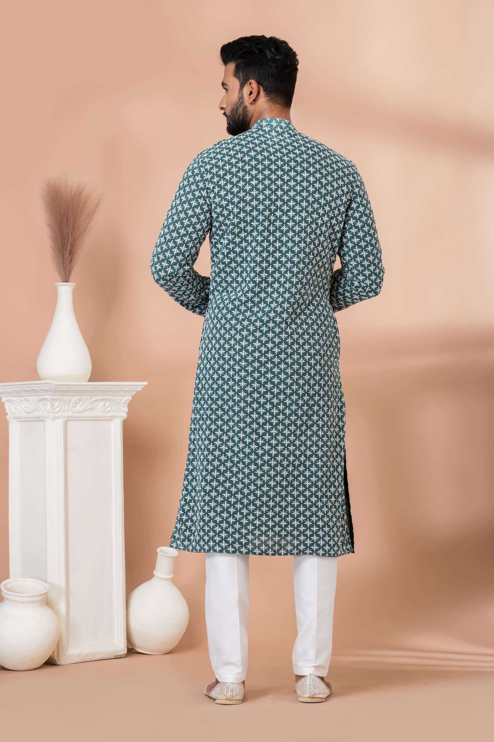 Ynf Georgette RIN223 3433B Mens Wear Wholesale Mens Kurtas Mens Kurta Pyjama Men Wedding kurta Manufacturer