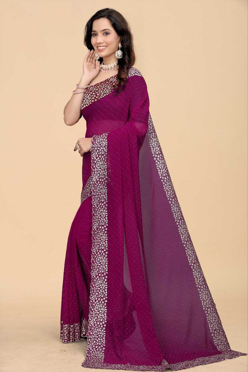 Ynf Georgette RIN226 banglory Sarees Wholesale Party Wear Sarees Fancy Sarees Embroidered Sarees Stone Work Saree Manufacturer