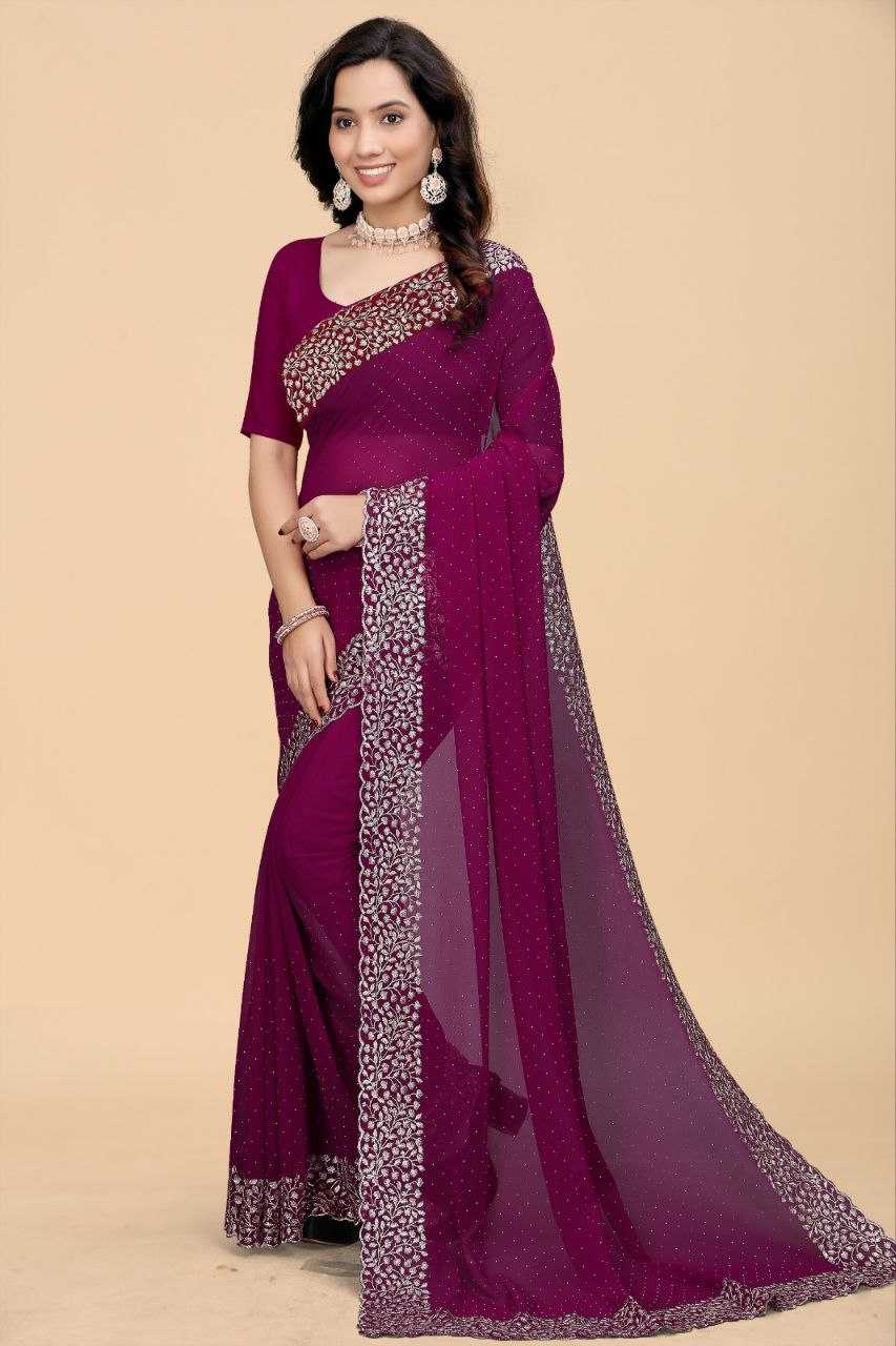 Ynf Georgette RIN226 banglory Sarees Wholesale Party Wear Sarees Fancy Sarees Embroidered Sarees Stone Work Saree Manufacturer