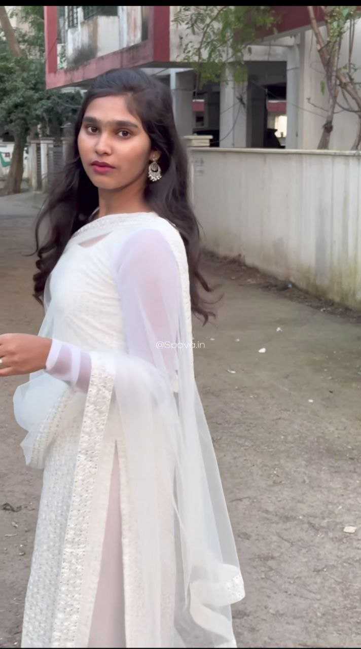 Ynf Georgette RIN226 LACE BORDER Suits & Dresses Wholesale Ladies Suits Georgette Suit White Salwar Suit Manufacturer