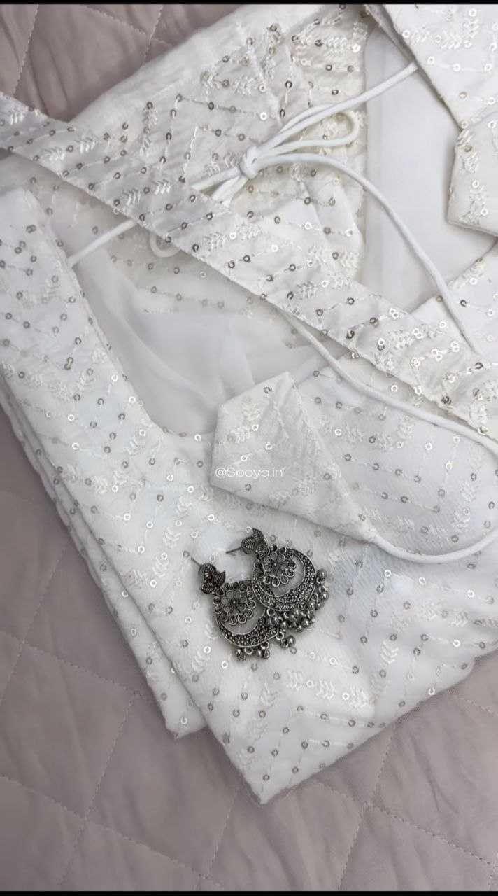 Ynf Georgette RIN226 LACE BORDER Suits & Dresses Wholesale Ladies Suits Georgette Suit White Salwar Suit Manufacturer