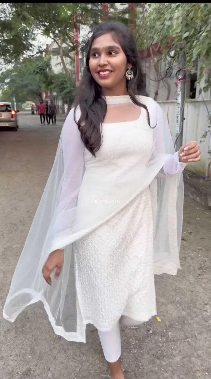 Ynf Georgette RIN226 LACE BORDER Suits & Dresses Wholesale Ladies Suits Georgette Suit White Salwar Suit Manufacturer