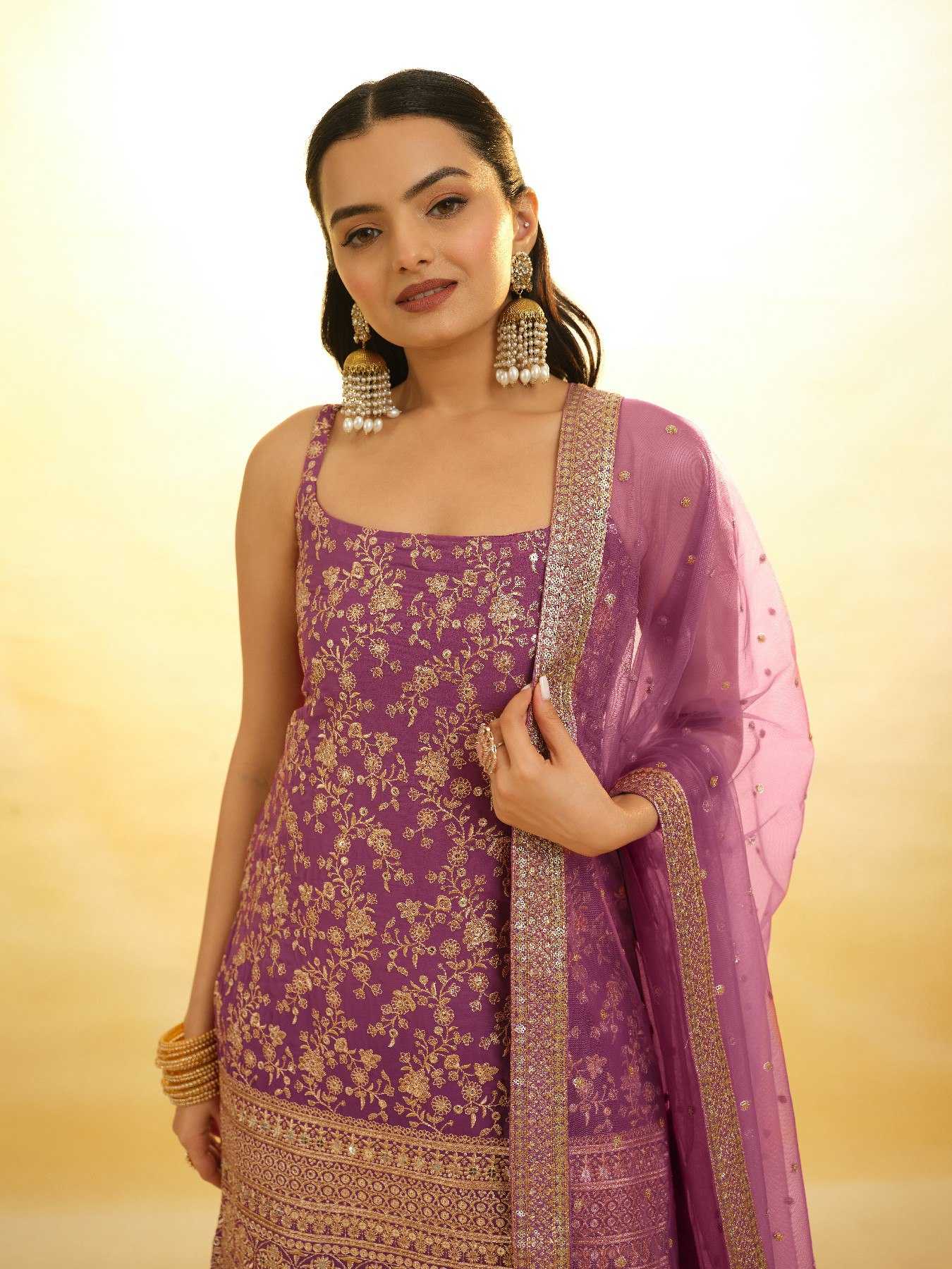 Ynf Georgette RIN228 294 Suits & Dresses Wedding Collections Festive Collections Wholesale Sharara Salwar Suits Georgette Suit Embroidered Suits Manufacturer