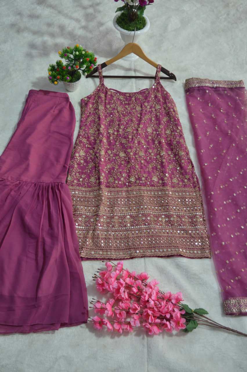 Ynf Georgette RIN228 294 Suits & Dresses Wedding Collections Festive Collections Wholesale Sharara Salwar Suits Georgette Suit Embroidered Suits Manufacturer