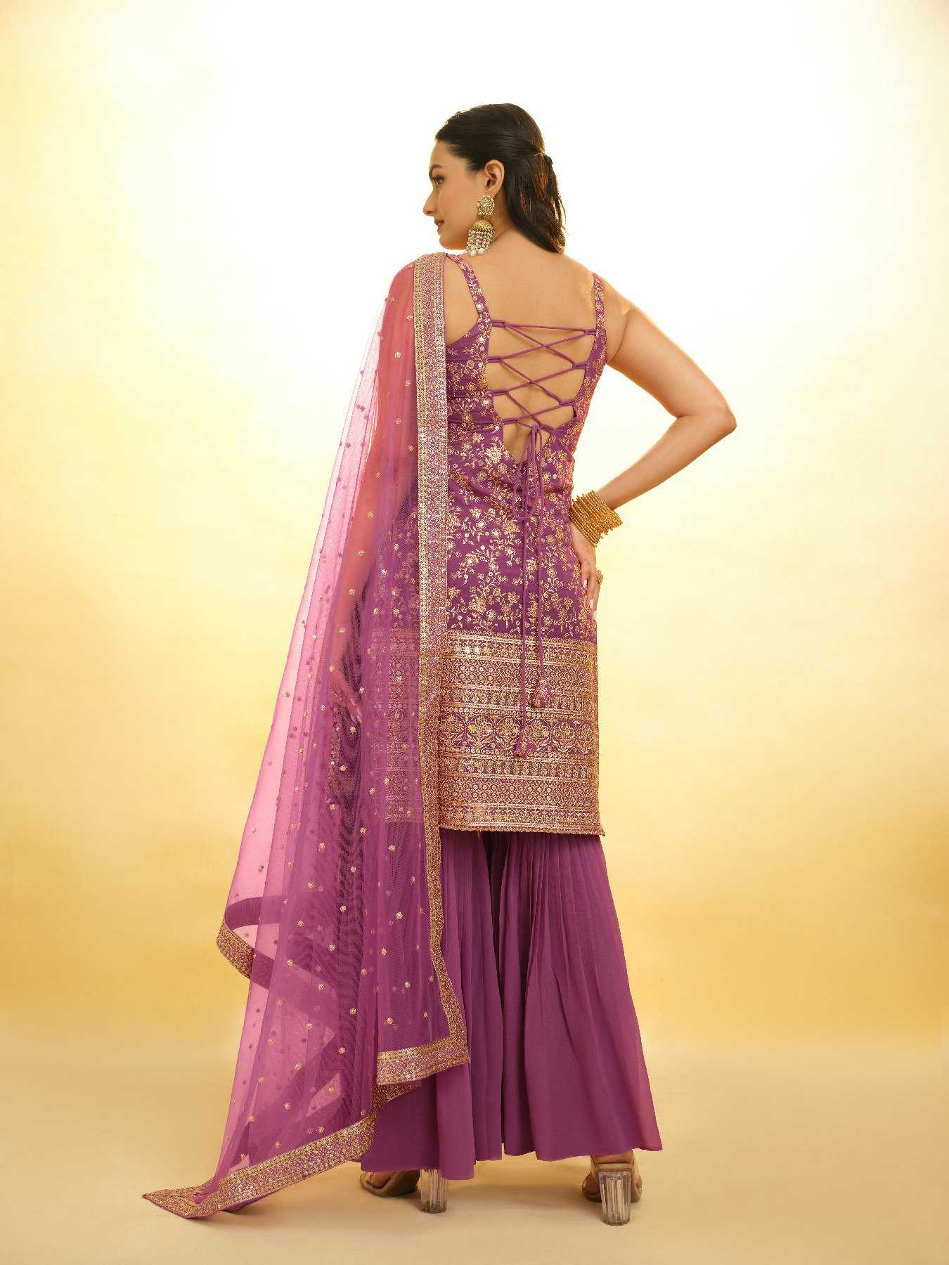 Ynf Georgette RIN228 294 Suits & Dresses Wedding Collections Festive Collections Wholesale Sharara Salwar Suits Georgette Suit Embroidered Suits Manufacturer