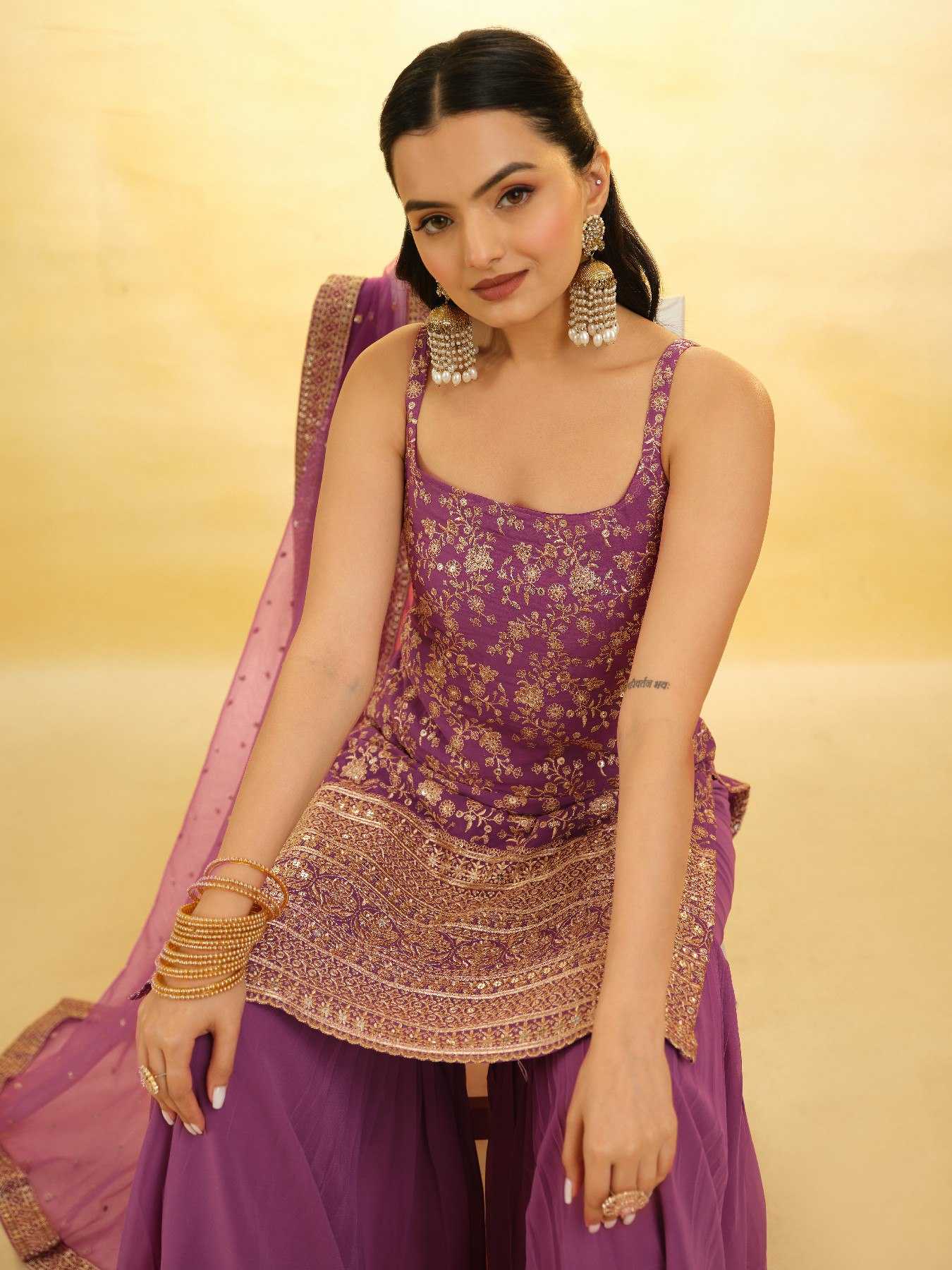 Ynf Georgette RIN228 294 Suits & Dresses Wedding Collections Festive Collections Wholesale Sharara Salwar Suits Georgette Suit Embroidered Suits Manufacturer