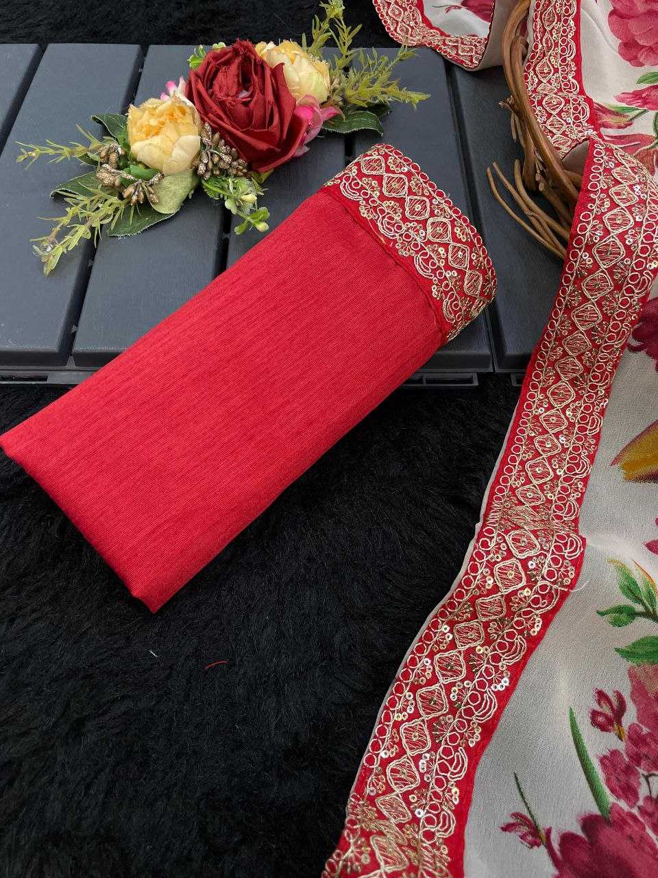 Ynf Georgette RIN231 FLOWER PRINT Sarees Wholesale Party Wear Sarees Embroidered Sarees Manufacturer