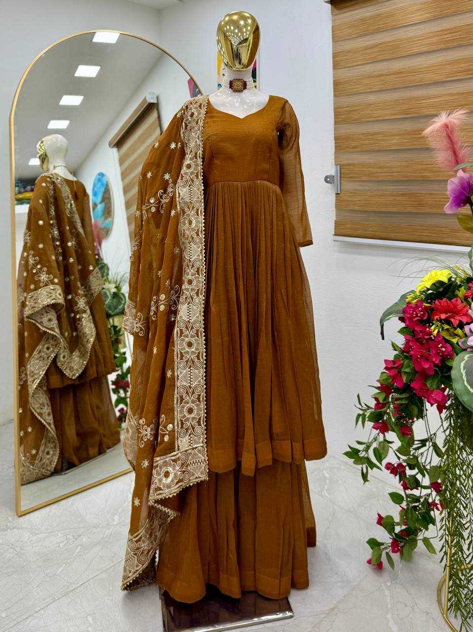 Ynf Gold Plated KESH158 RAKHI Suits & Dresses Wedding Collections Festive Collections Wholesale Sharara Salwar Suits Designer Suits Wedding Outfits Manufacturer