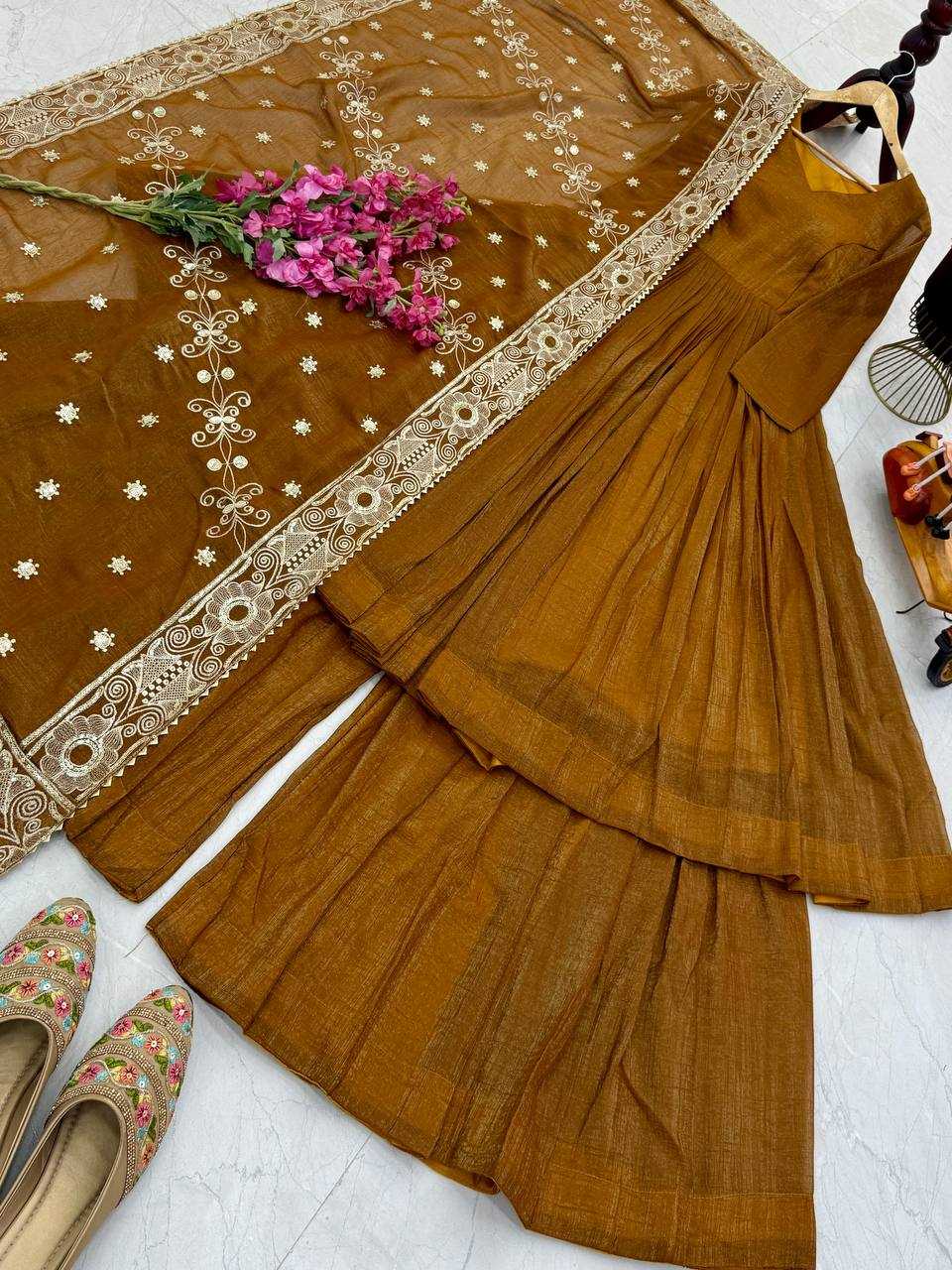 Ynf Gold Plated KESH158 RAKHI Suits & Dresses Wedding Collections Festive Collections Wholesale Sharara Salwar Suits Designer Suits Wedding Outfits Manufacturer