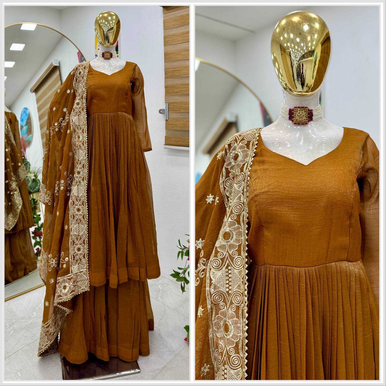 Ynf Gold Plated KESH158 RAKHI Suits & Dresses Wedding Collections Festive Collections Wholesale Sharara Salwar Suits Designer Suits Wedding Outfits Manufacturer