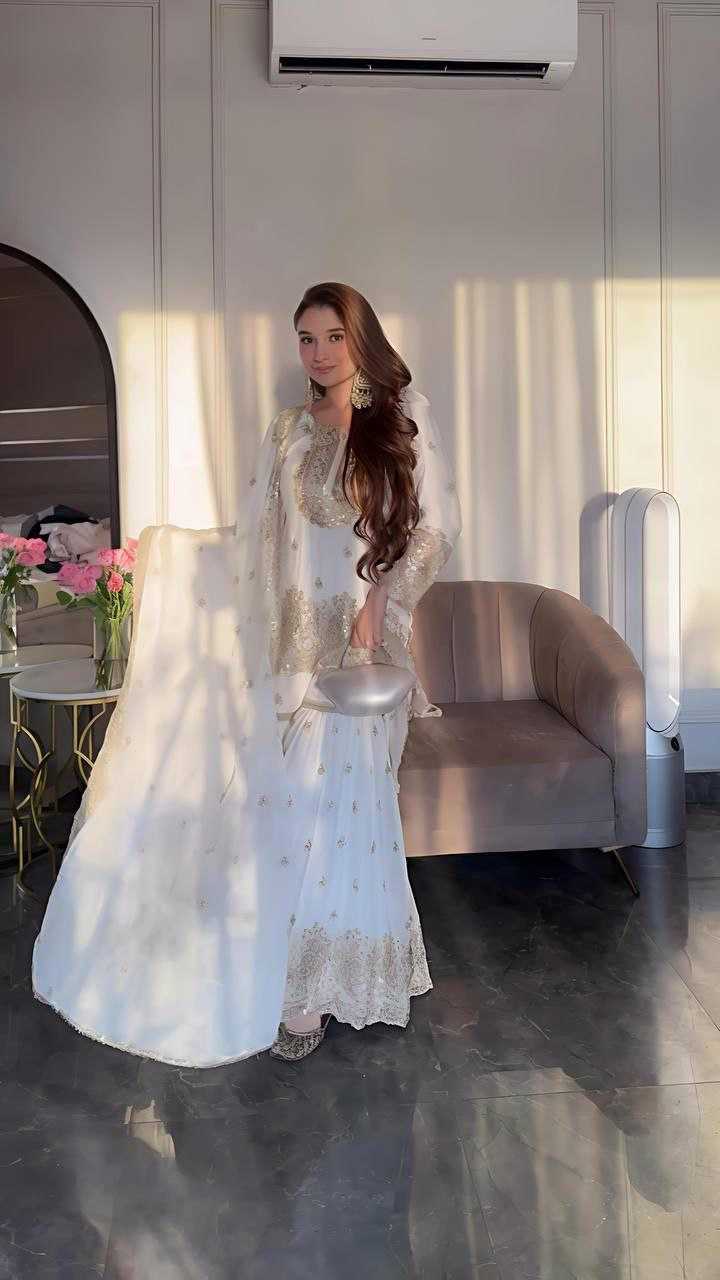 Ynf Heavy Chinnon Silk KESH158 10093 Suits & Dresses Wedding Collections Festive Collections Wholesale Sharara Salwar Suits Embroidery Suits Ladies Silk Suit Manufacturer