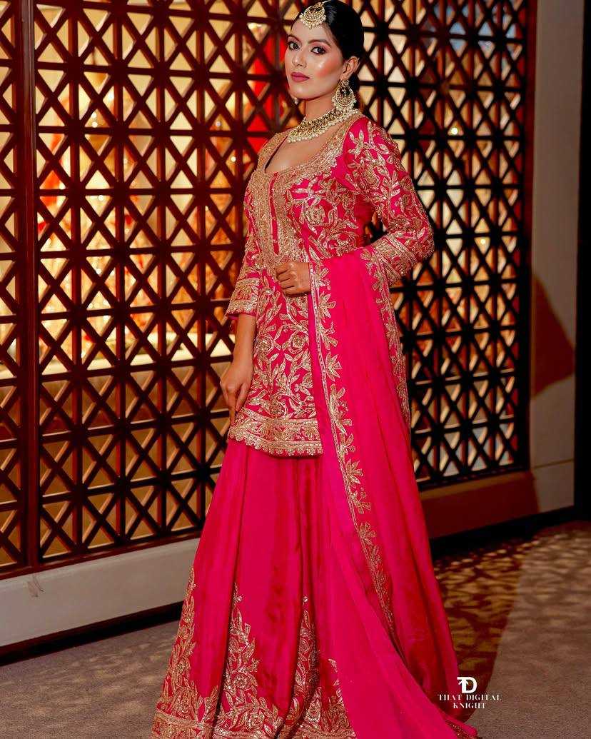 Ynf Heavy Chinnon Silk KESH158 10095 Suits & Dresses Wedding Collections Festive Collections Wholesale Sharara Salwar Suits Ladies Silk Suit Designer Suits Manufacturer