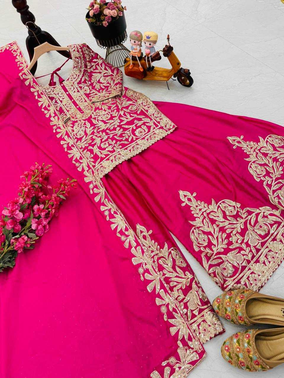 Ynf Heavy Chinnon Silk KESH158 10095 Suits & Dresses Wedding Collections Festive Collections Wholesale Sharara Salwar Suits Ladies Silk Suit Designer Suits Manufacturer