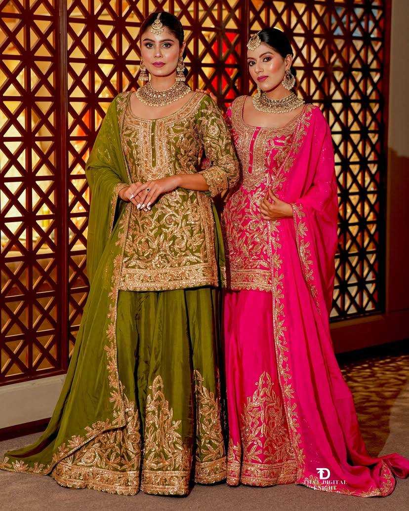 Ynf Heavy Chinnon Silk KESH158 10095 Suits & Dresses Wedding Collections Festive Collections Wholesale Sharara Salwar Suits Ladies Silk Suit Designer Suits Manufacturer