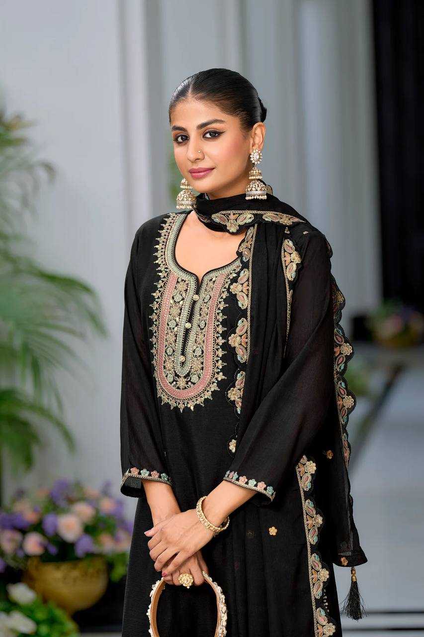 Ynf Heavy Chinnon Silk KESH158 10099 Suits & Dresses Wedding Collections Festive Collections Wholesale Sharara Salwar Suits Embroidery Suits Ladies Silk Suit Manufacturer