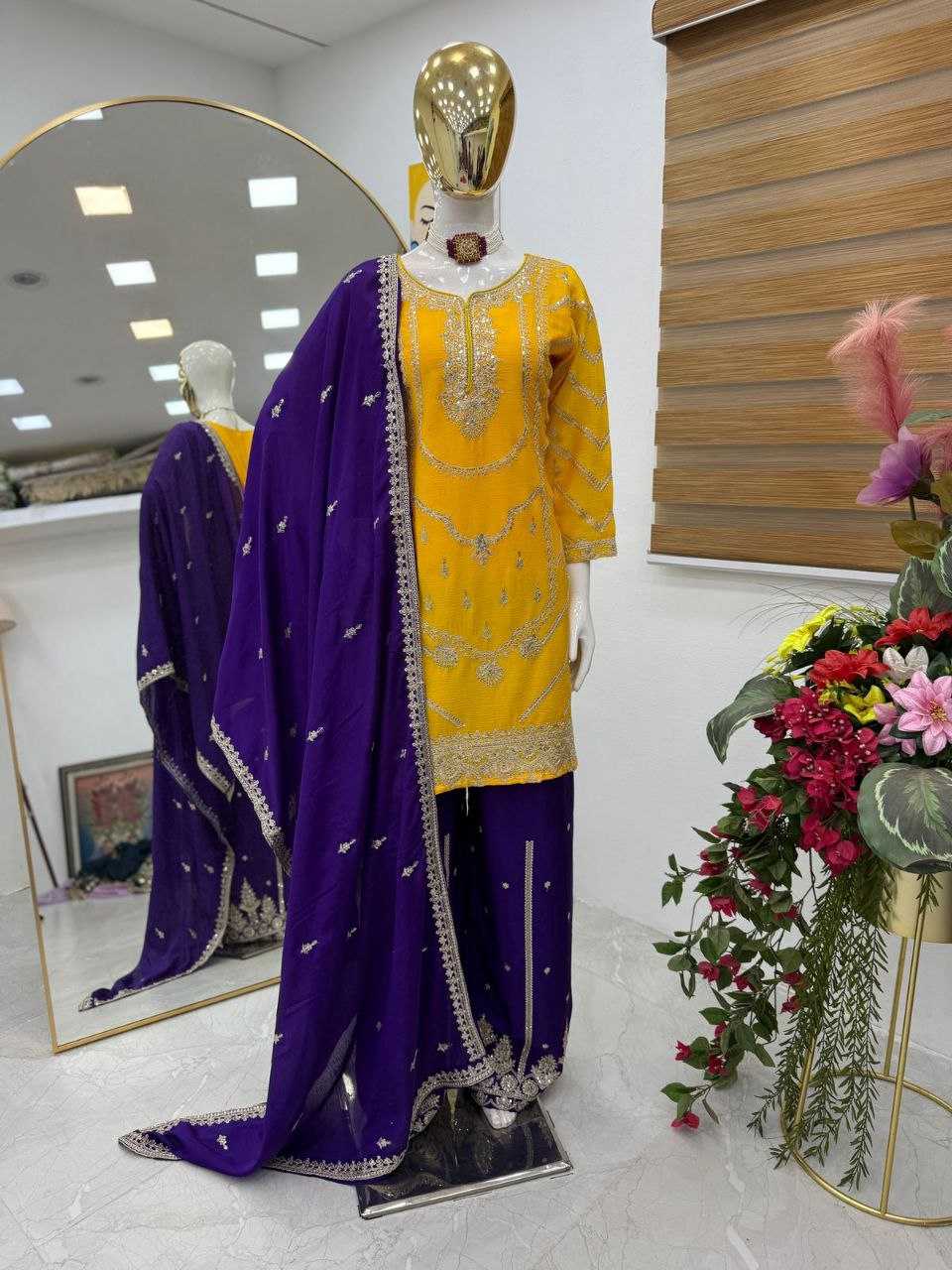 Ynf Heavy Chinnon Silk KESH158 7001 Suits & Dresses Wedding Collections Festive Collections Wholesale Sharara Salwar Suits Ladies Silk Suit Wedding Outfits Manufacturer