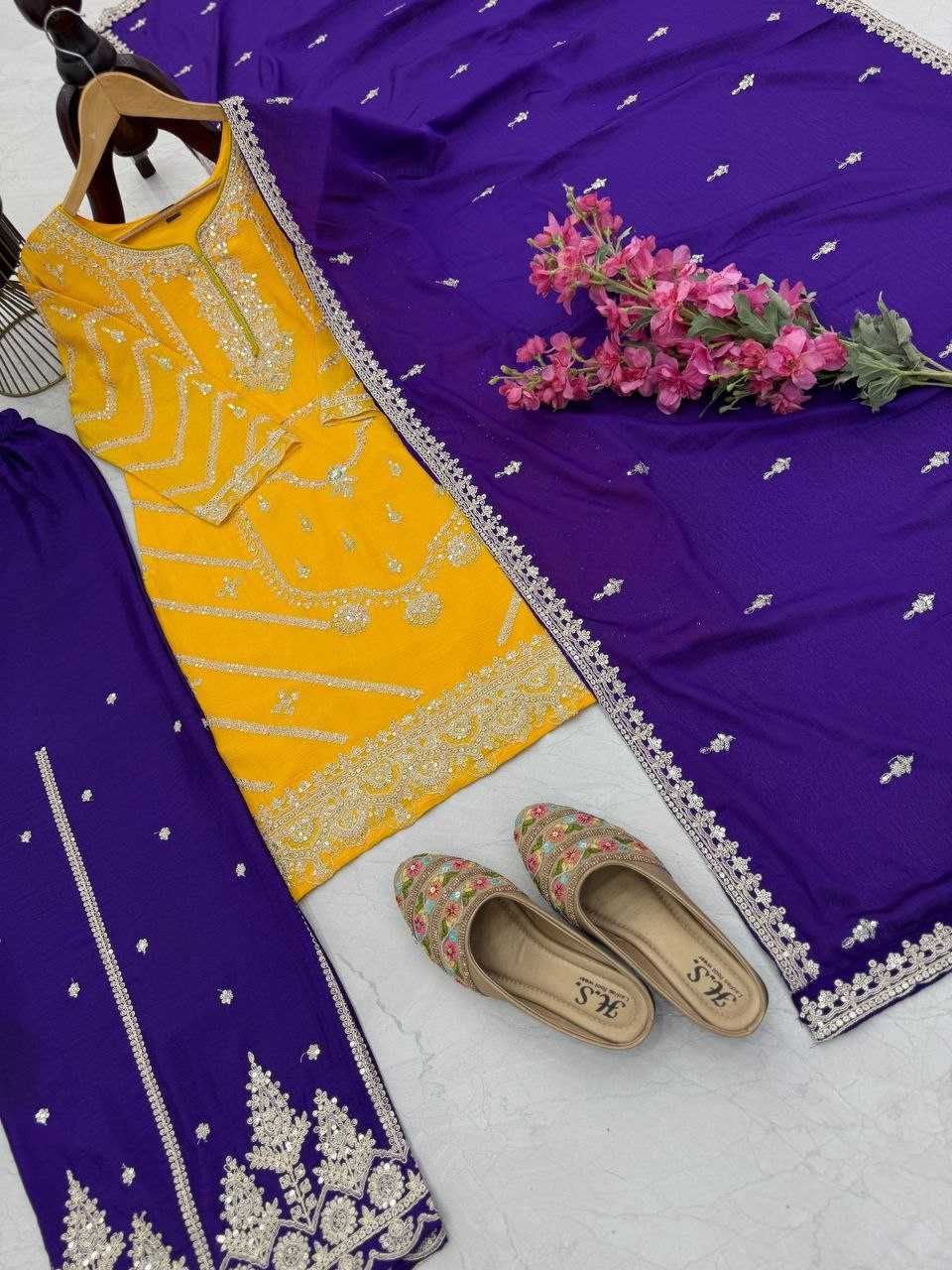 Ynf Heavy Chinnon Silk KESH158 7001 Suits & Dresses Wedding Collections Festive Collections Wholesale Sharara Salwar Suits Ladies Silk Suit Wedding Outfits Manufacturer
