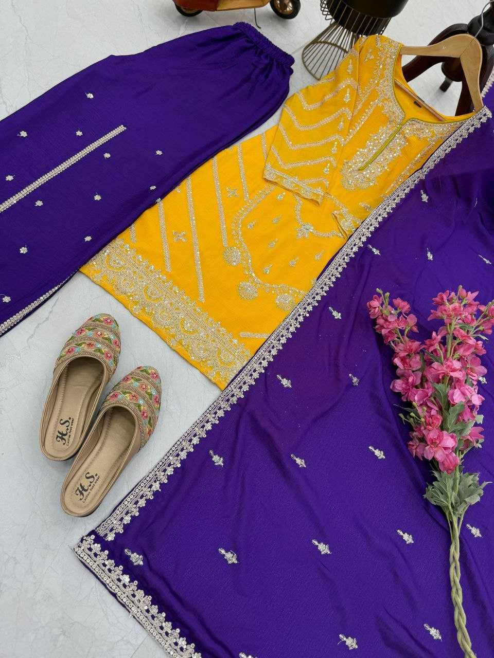 Ynf Heavy Chinnon Silk KESH158 7001 Suits & Dresses Wedding Collections Festive Collections Wholesale Sharara Salwar Suits Ladies Silk Suit Wedding Outfits Manufacturer