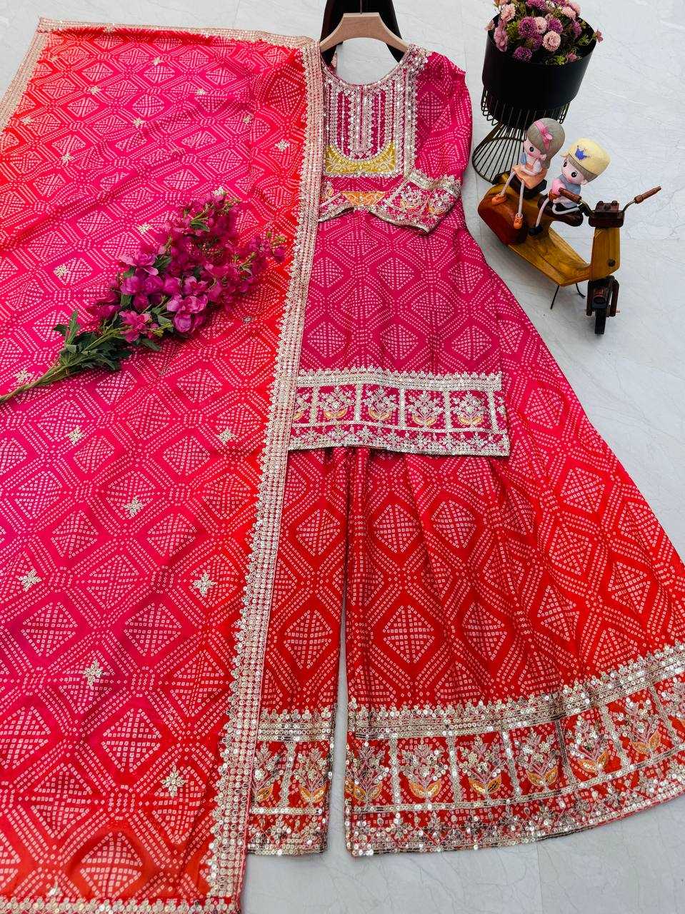 Ynf Heavy Chinnon Silk KESH158 9011 Suits & Dresses Wedding Collections Festive Collections Wholesale Sharara Salwar Suits Ladies Silk Suit Wedding Outfits Manufacturer