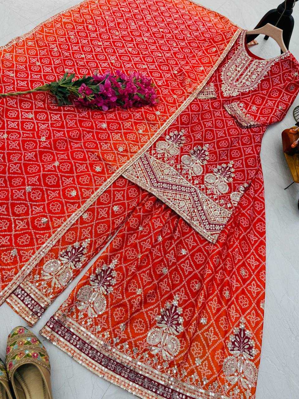Ynf Heavy Chinnon Silk KESH158 9011 Suits & Dresses Wedding Collections Festive Collections Wholesale Sharara Salwar Suits Ladies Silk Suit Wedding Outfits Manufacturer