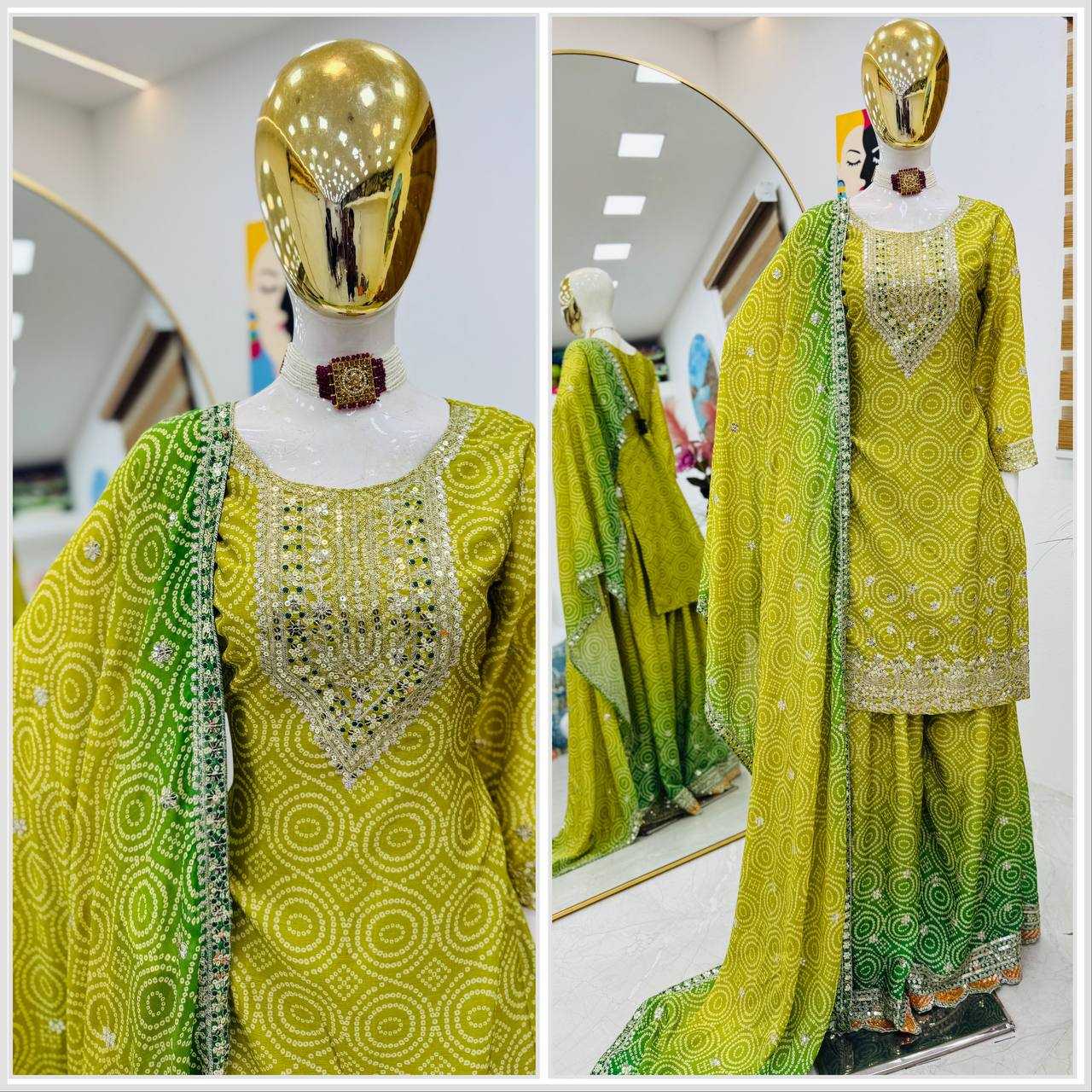 Ynf Heavy Chinnon Silk KESH158 9011 Suits & Dresses Wedding Collections Festive Collections Wholesale Sharara Salwar Suits Ladies Silk Suit Wedding Outfits Manufacturer