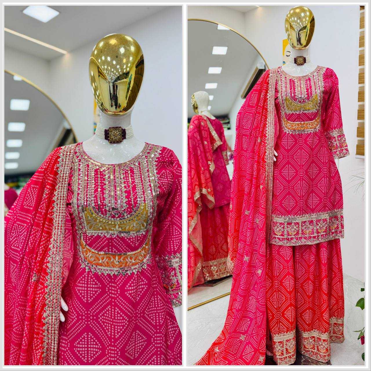 Ynf Heavy Chinnon Silk KESH158 9011 Suits & Dresses Wedding Collections Festive Collections Wholesale Sharara Salwar Suits Ladies Silk Suit Wedding Outfits Manufacturer