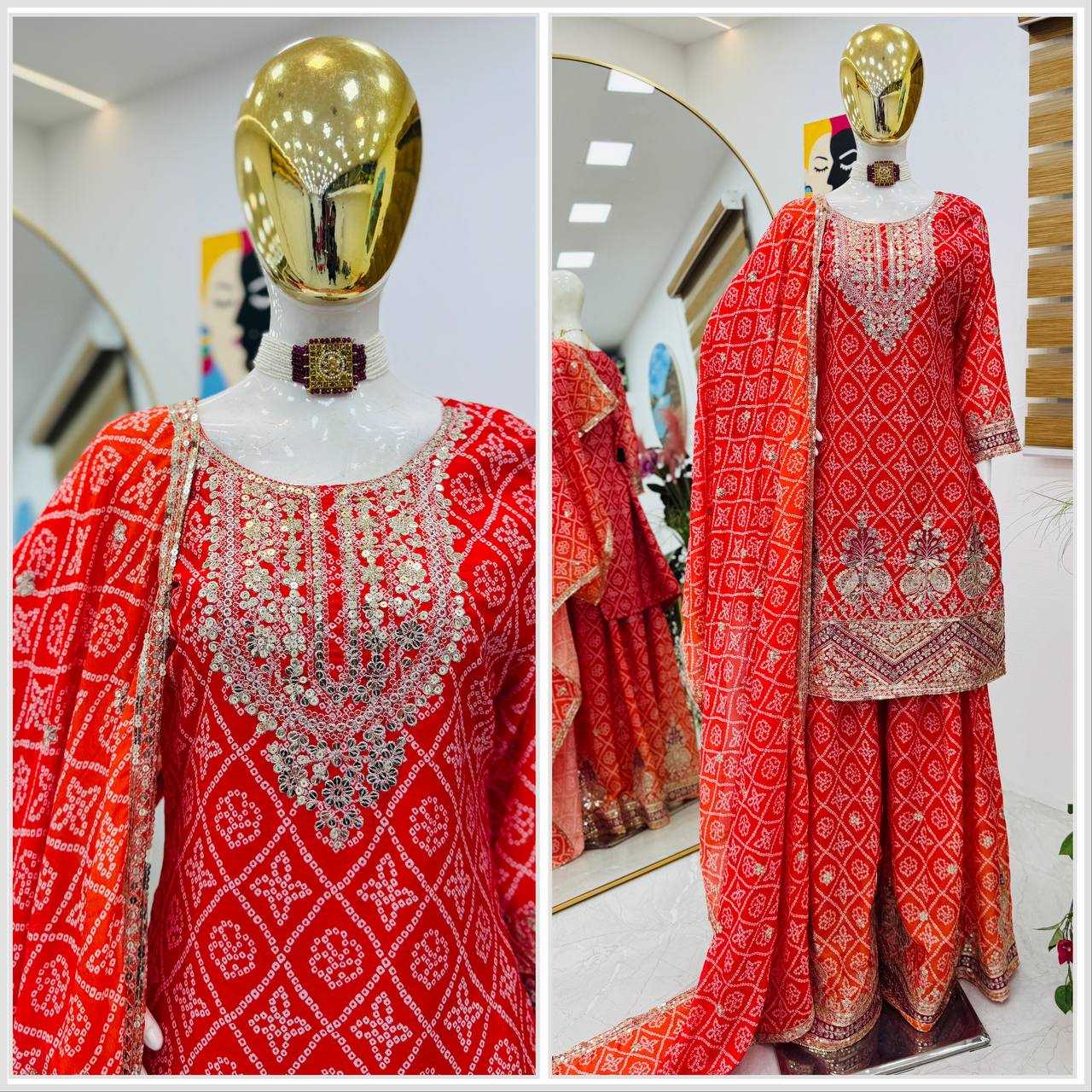 Ynf Heavy Chinnon Silk KESH158 9011 Suits & Dresses Wedding Collections Festive Collections Wholesale Sharara Salwar Suits Ladies Silk Suit Wedding Outfits Manufacturer