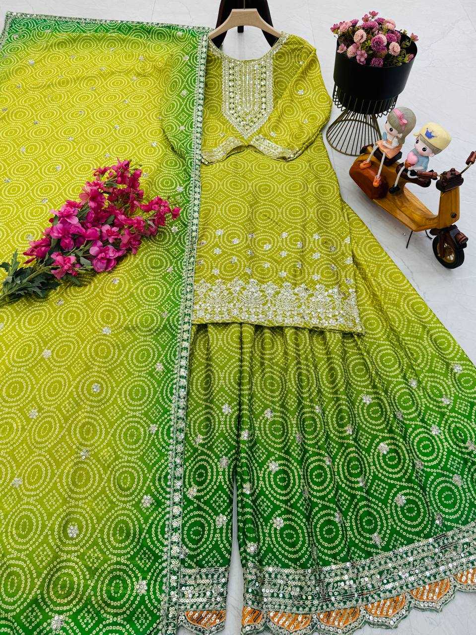 Ynf Heavy Chinnon Silk KESH158 9011 Suits & Dresses Wedding Collections Festive Collections Wholesale Sharara Salwar Suits Ladies Silk Suit Wedding Outfits Manufacturer