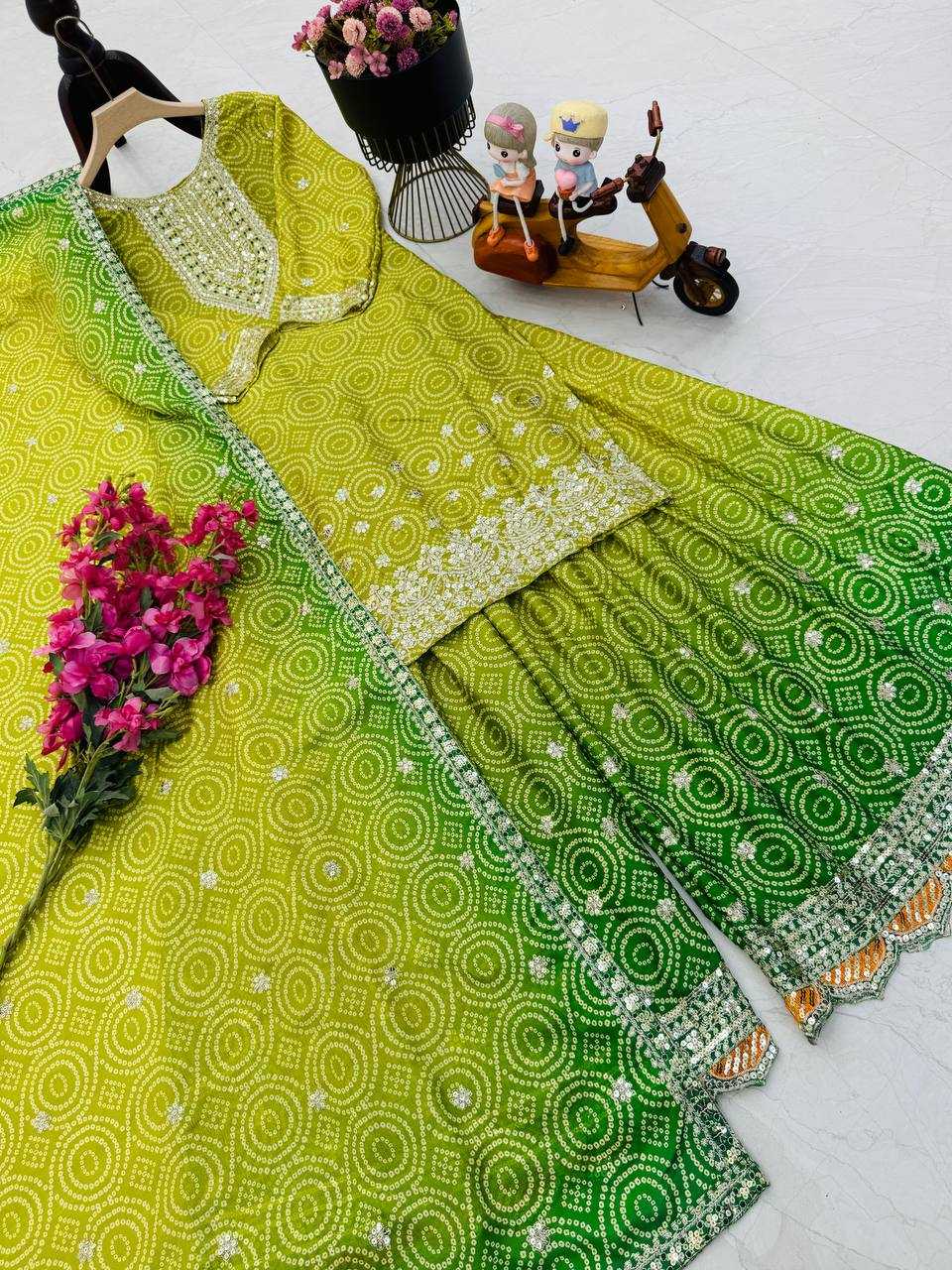 Ynf Heavy Chinnon Silk KESH158 9011 Suits & Dresses Wedding Collections Festive Collections Wholesale Sharara Salwar Suits Ladies Silk Suit Wedding Outfits Manufacturer