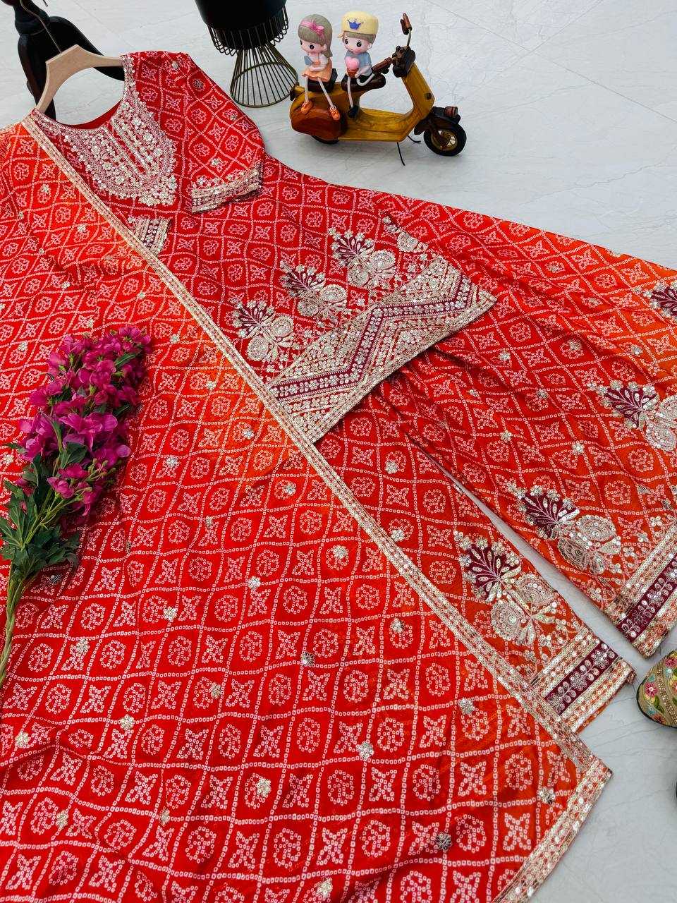 Ynf Heavy Chinnon Silk KESH158 9011 Suits & Dresses Wedding Collections Festive Collections Wholesale Sharara Salwar Suits Ladies Silk Suit Wedding Outfits Manufacturer
