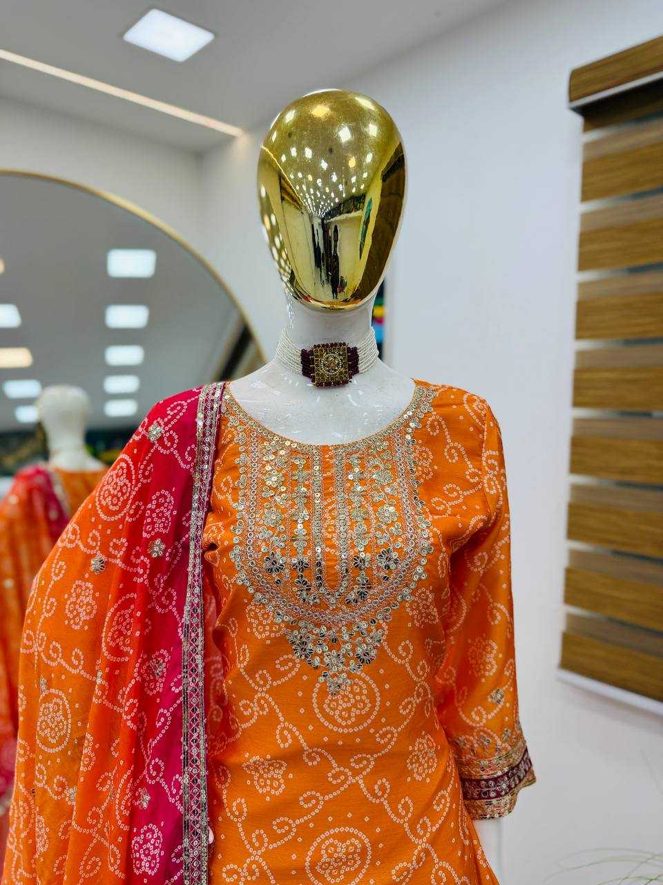 Ynf Heavy Chinnon Silk KESH158 9011 Suits & Dresses Wedding Collections Festive Collections Wholesale Sharara Salwar Suits Ladies Silk Suit Wedding Outfits Manufacturer