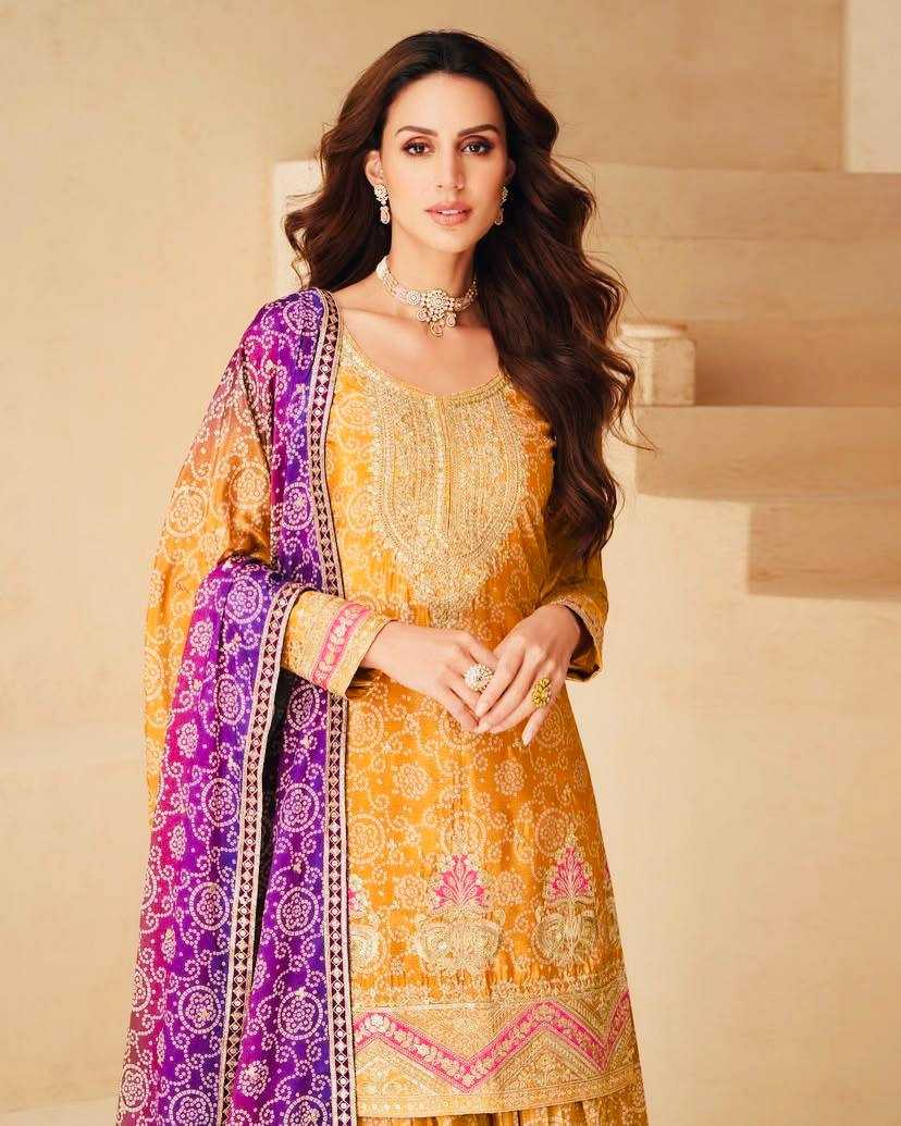 Ynf Heavy Chinnon Silk KESH158 9011 Suits & Dresses Wedding Collections Festive Collections Wholesale Sharara Salwar Suits Ladies Silk Suit Wedding Outfits Manufacturer
