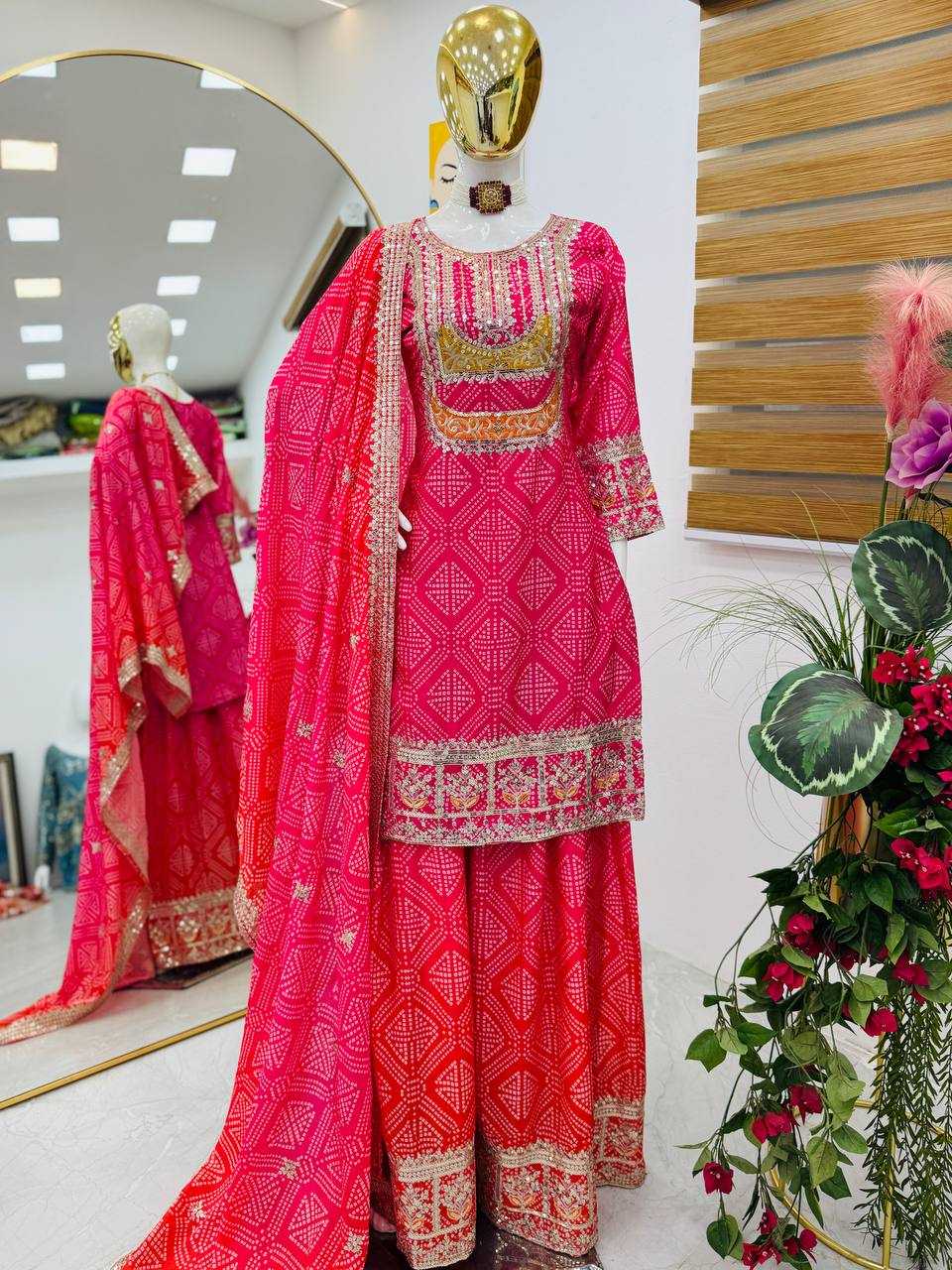 Ynf Heavy Chinnon Silk KESH158 9011 Suits & Dresses Wedding Collections Festive Collections Wholesale Sharara Salwar Suits Ladies Silk Suit Wedding Outfits Manufacturer
