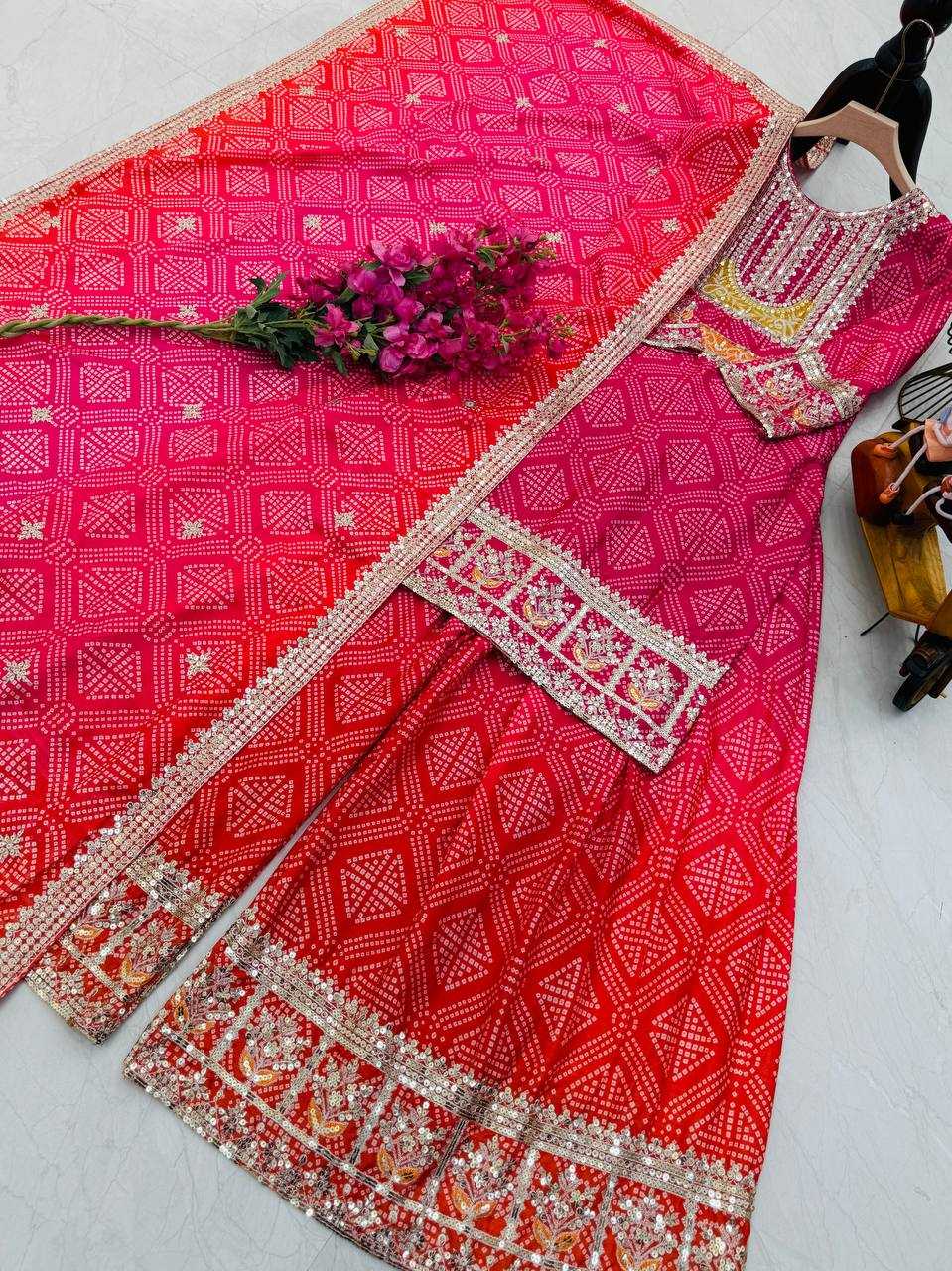 Ynf Heavy Chinnon Silk KESH158 9011 Suits & Dresses Wedding Collections Festive Collections Wholesale Sharara Salwar Suits Ladies Silk Suit Wedding Outfits Manufacturer