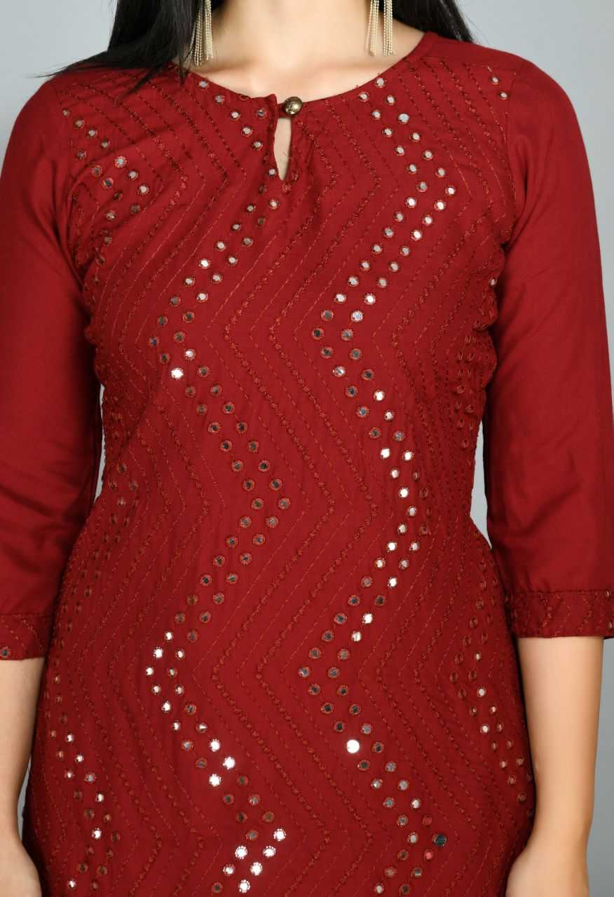 Ynf Heavy Rayon RIN158 1008 Kurti Wholesale Designer Kurtis Rayon Kurtis Embroidered Kurtis Manufacturer