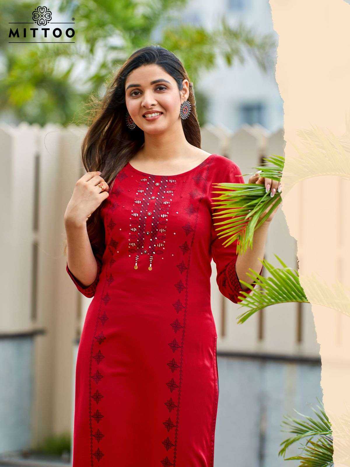 Ynf Heavy Rayon RIN190 MITTOO-Saayra Setwise Collections Wholesale Kurtis Catalogs Manufacturer
