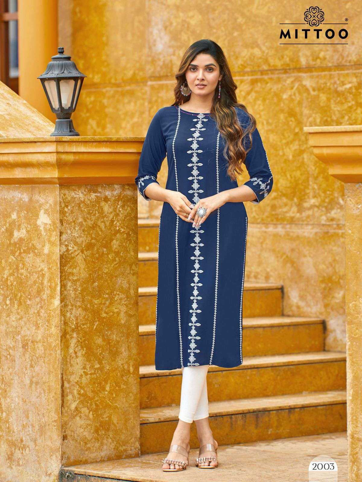 Ynf Heavy Rayon RIN190 MITTOO-Saayra Setwise Collections Wholesale Kurtis Catalogs Manufacturer