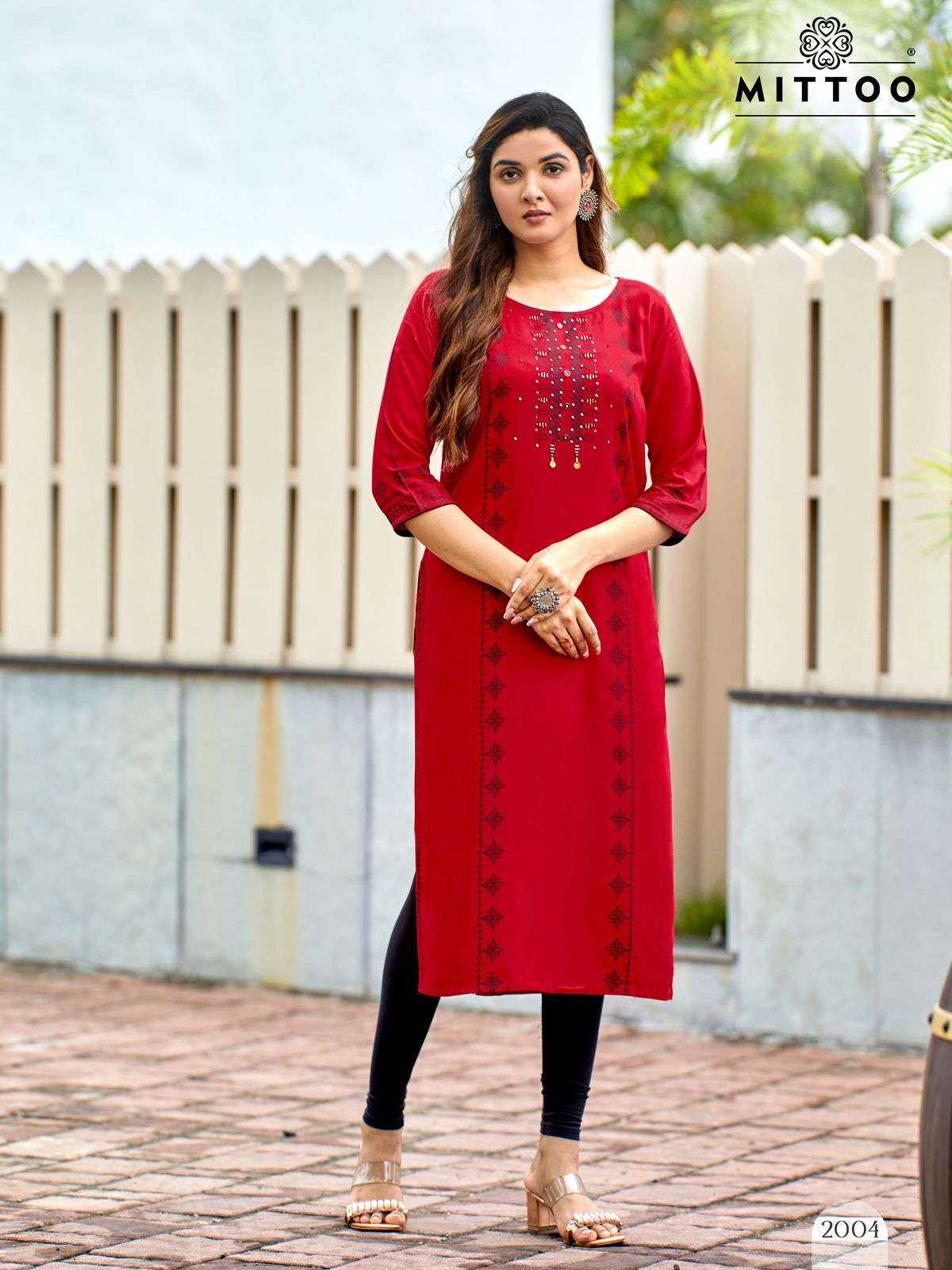 Ynf Heavy Rayon RIN190 MITTOO-Saayra Setwise Collections Wholesale Kurtis Catalogs Manufacturer