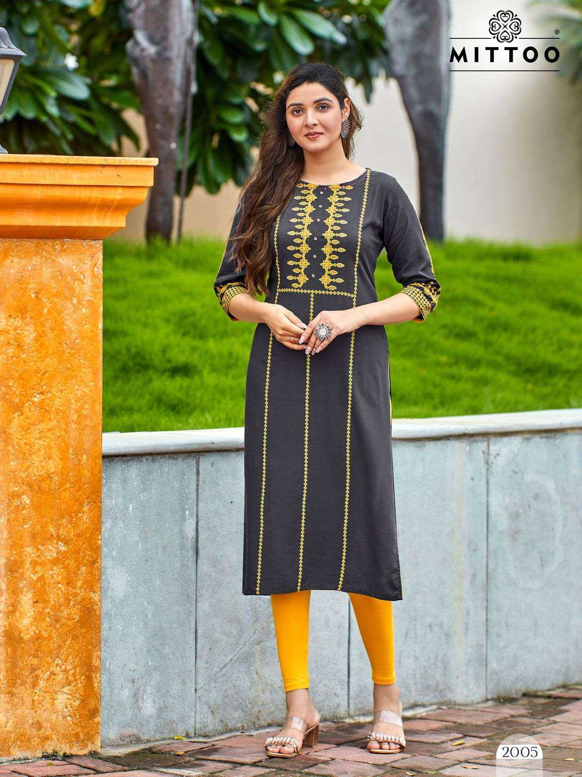 Ynf Heavy Rayon RIN190 MITTOO-Saayra Setwise Collections Wholesale Kurtis Catalogs Manufacturer