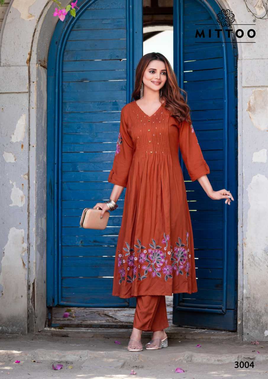 Ynf Heavy Rayon RIN190 MITTOO Tanvika Setwise Collections Wholesale Gowns Catalogs Manufacturer