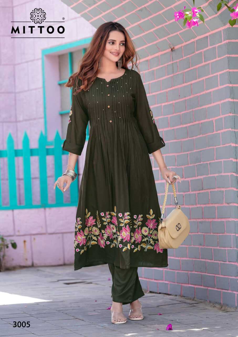 Ynf Heavy Rayon RIN190 MITTOO Tanvika Setwise Collections Wholesale Gowns Catalogs Manufacturer