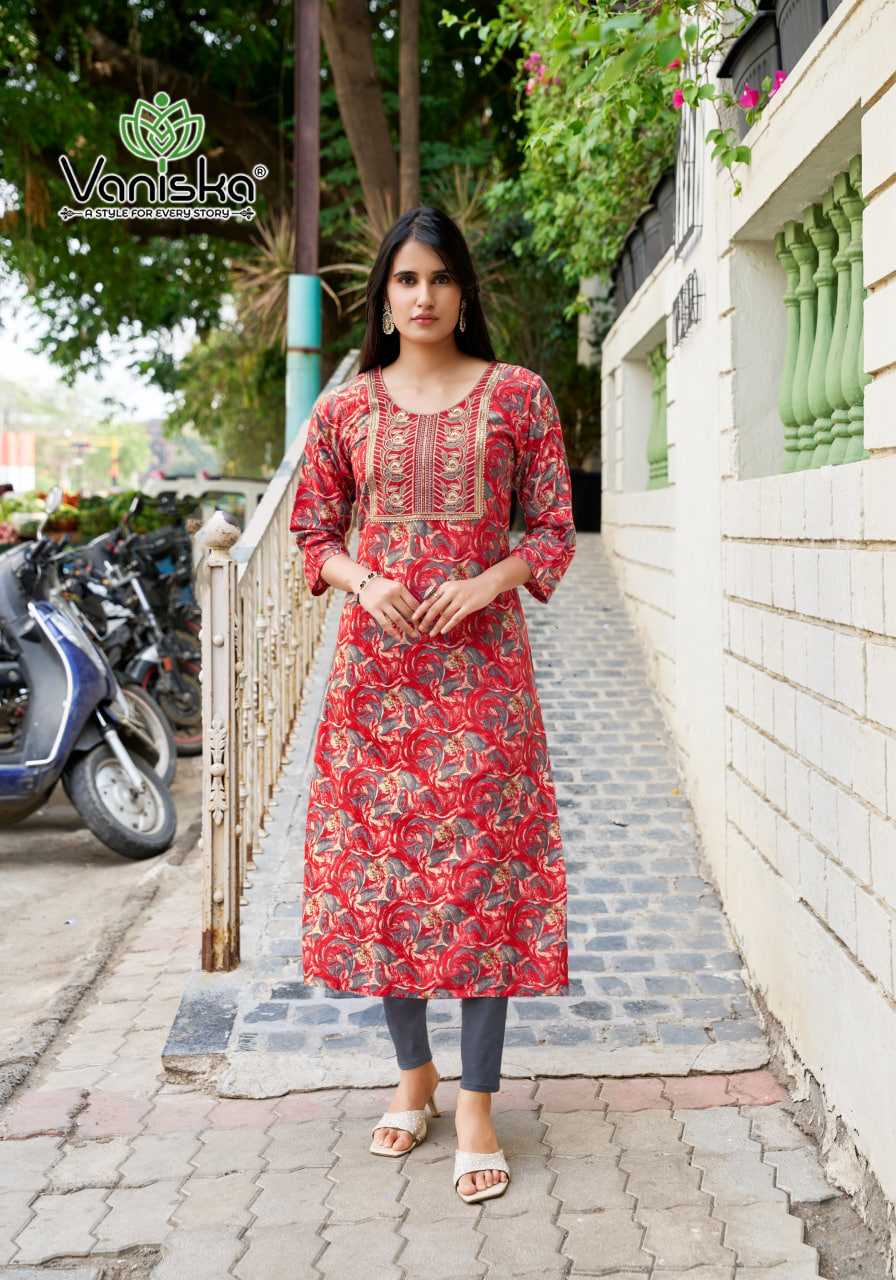 Ynf Heavy Rayon RIN190 VANISKA Charming Vol-2 Setwise Collections Wholesale Kurtis Catalogs Manufacturer