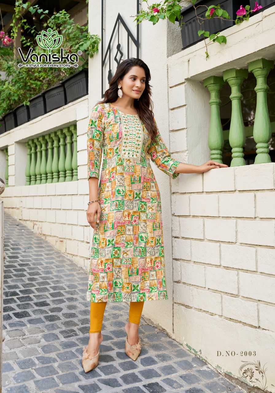 Ynf Heavy Rayon RIN190 VANISKA Charming Vol-2 Setwise Collections Wholesale Kurtis Catalogs Manufacturer