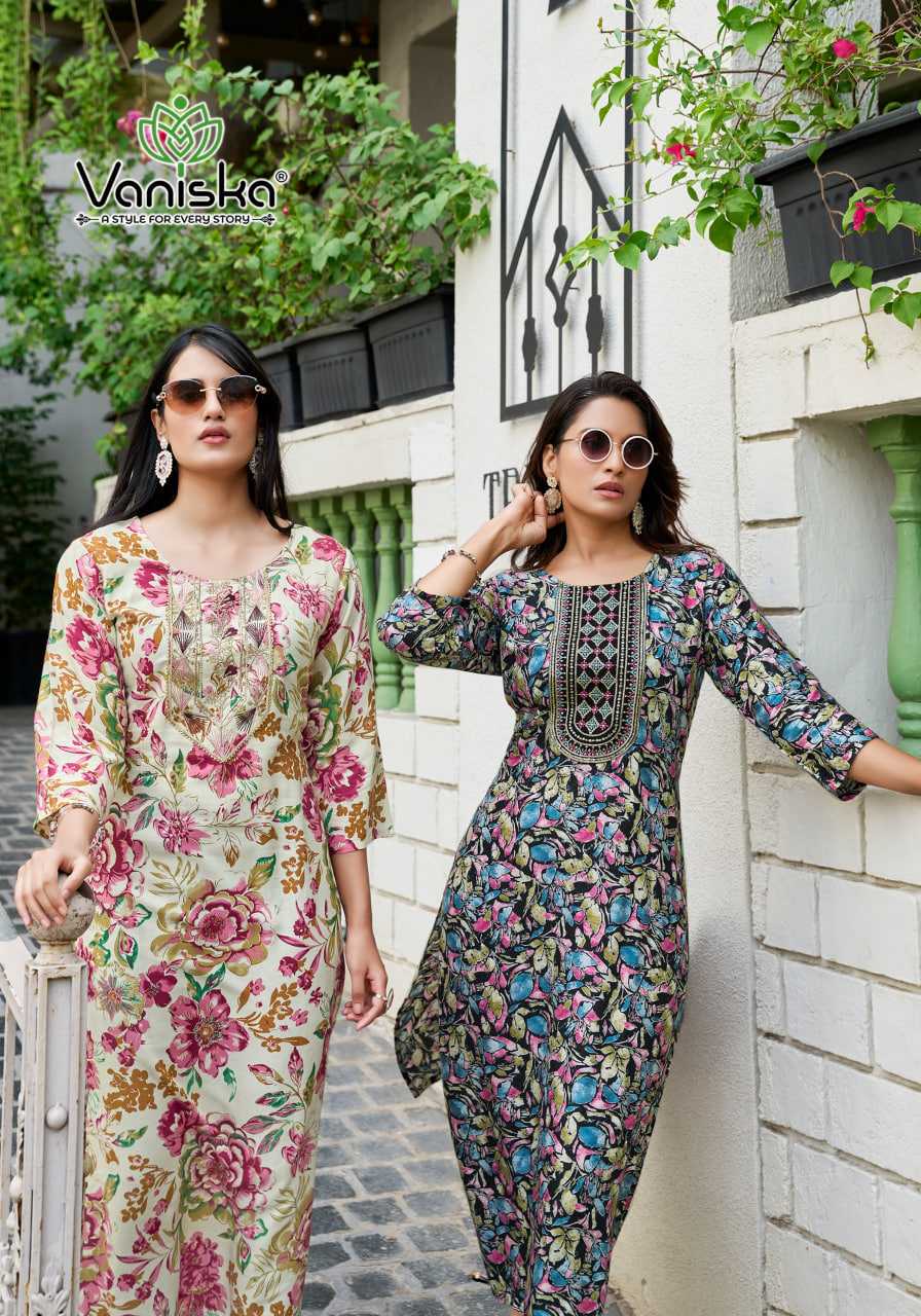 Ynf Heavy Rayon RIN190 VANISKA Charming Vol-2 Setwise Collections Wholesale Kurtis Catalogs Manufacturer