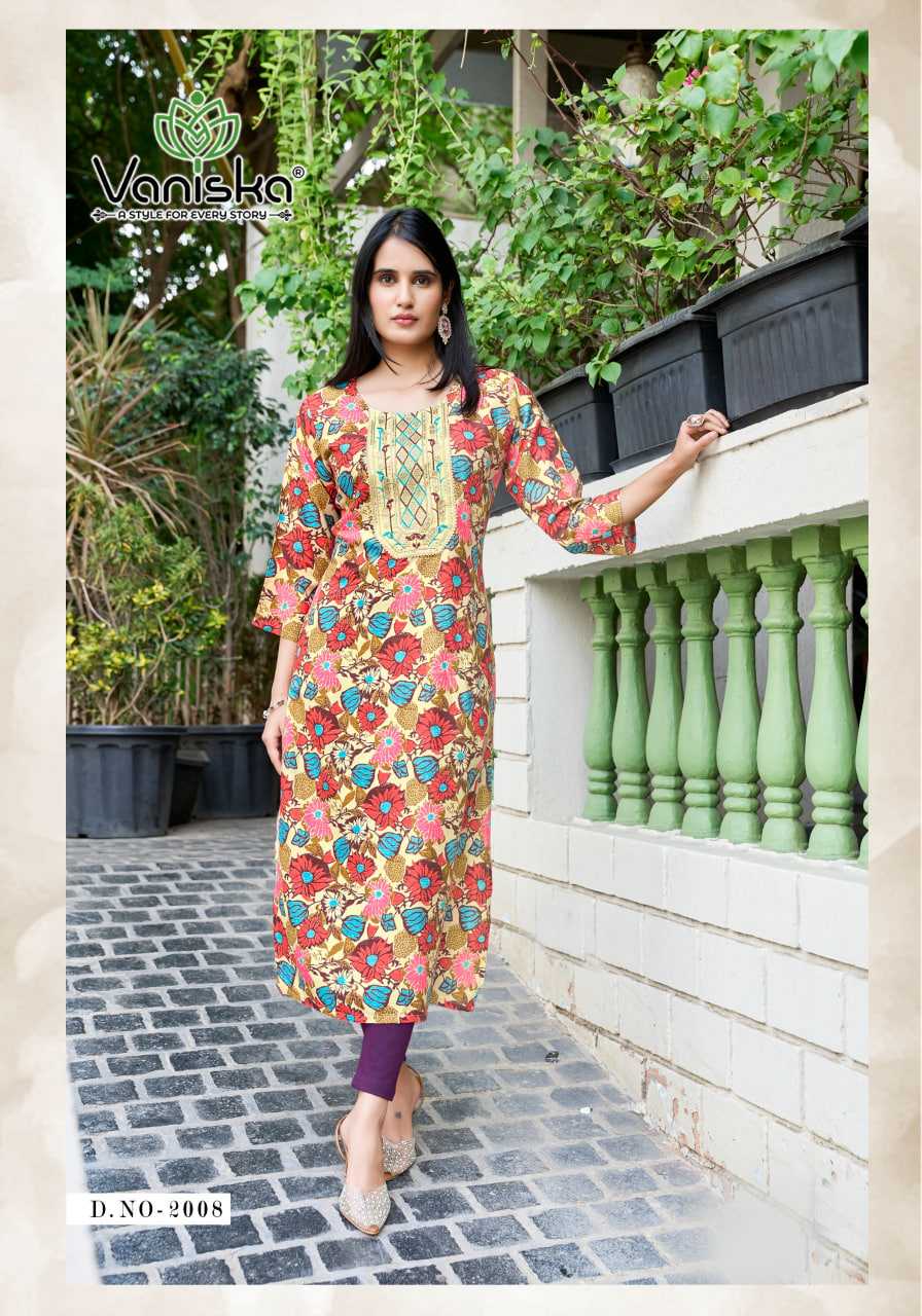 Ynf Heavy Rayon RIN190 VANISKA Charming Vol-2 Setwise Collections Wholesale Kurtis Catalogs Manufacturer