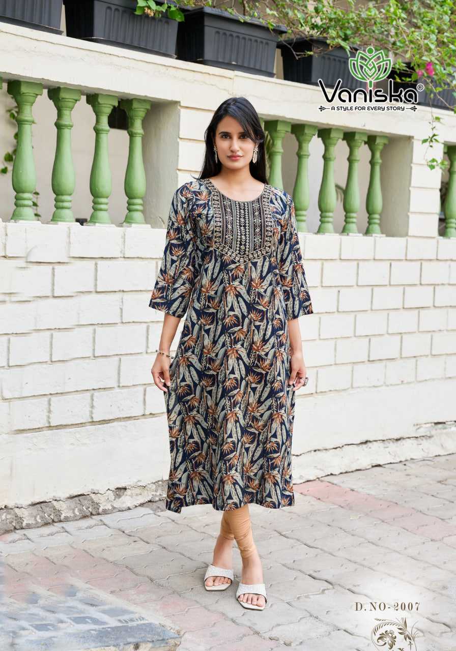 Ynf Heavy Rayon RIN190 VANISKA Charming Vol-2 Setwise Collections Wholesale Kurtis Catalogs Manufacturer