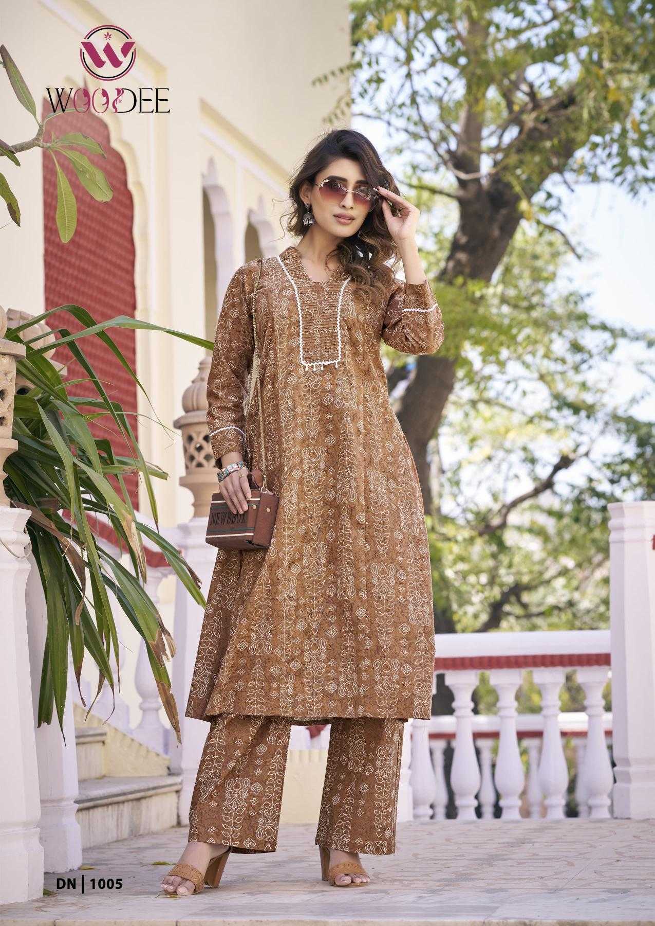 Ynf Heavy Rayon RIN190 WOODEE-ANERI Setwise Collections Wholesale Kurtis Catalogs Manufacturer